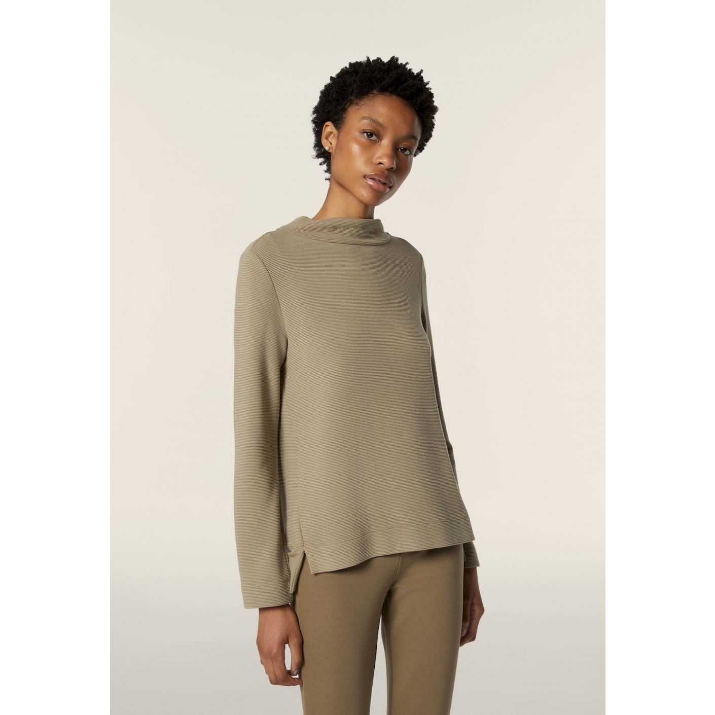 Freddy Women's sweatshirt with mandarin collar in ottoman cannetè viscose