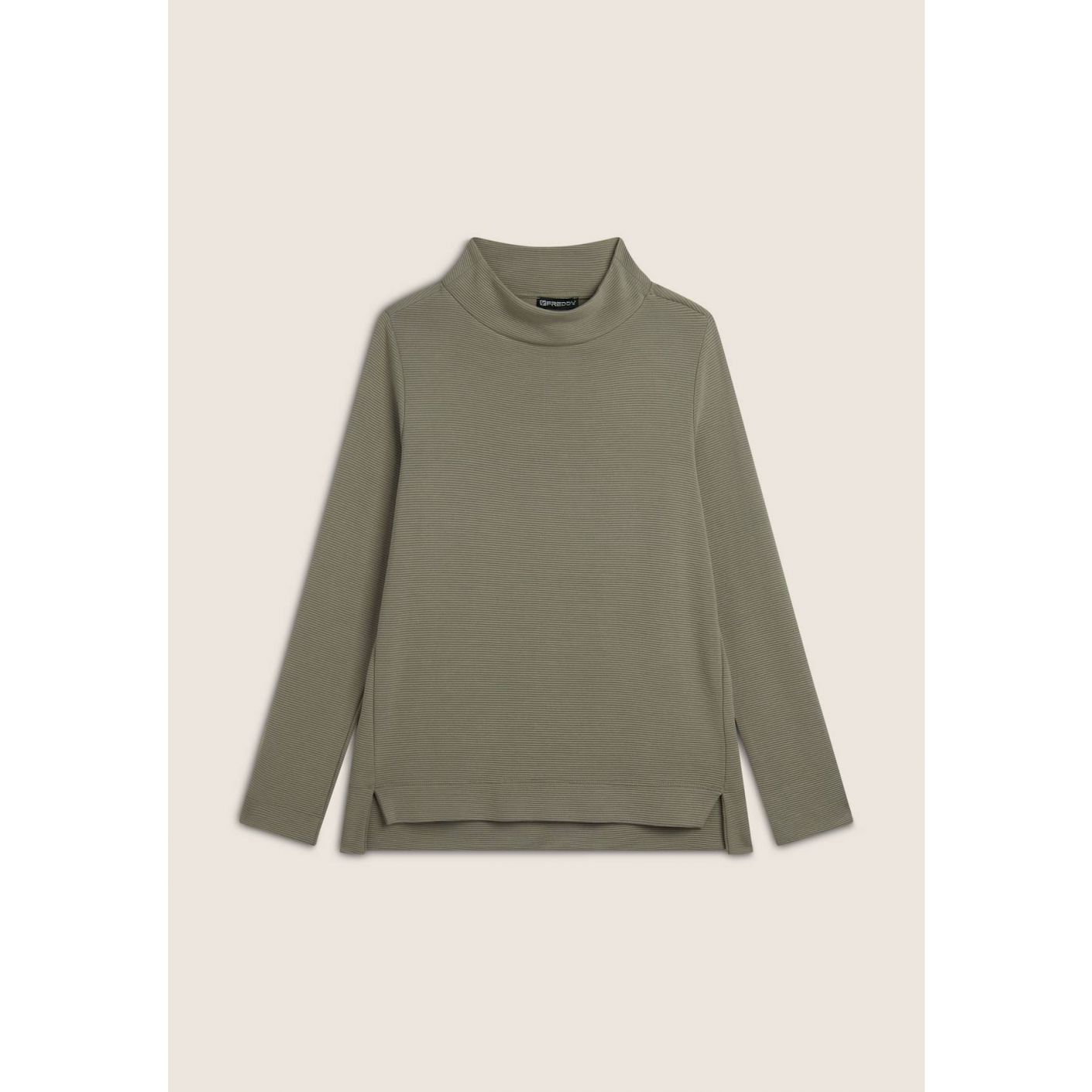 Freddy Women's sweatshirt with mandarin collar in ottoman cannetè viscose