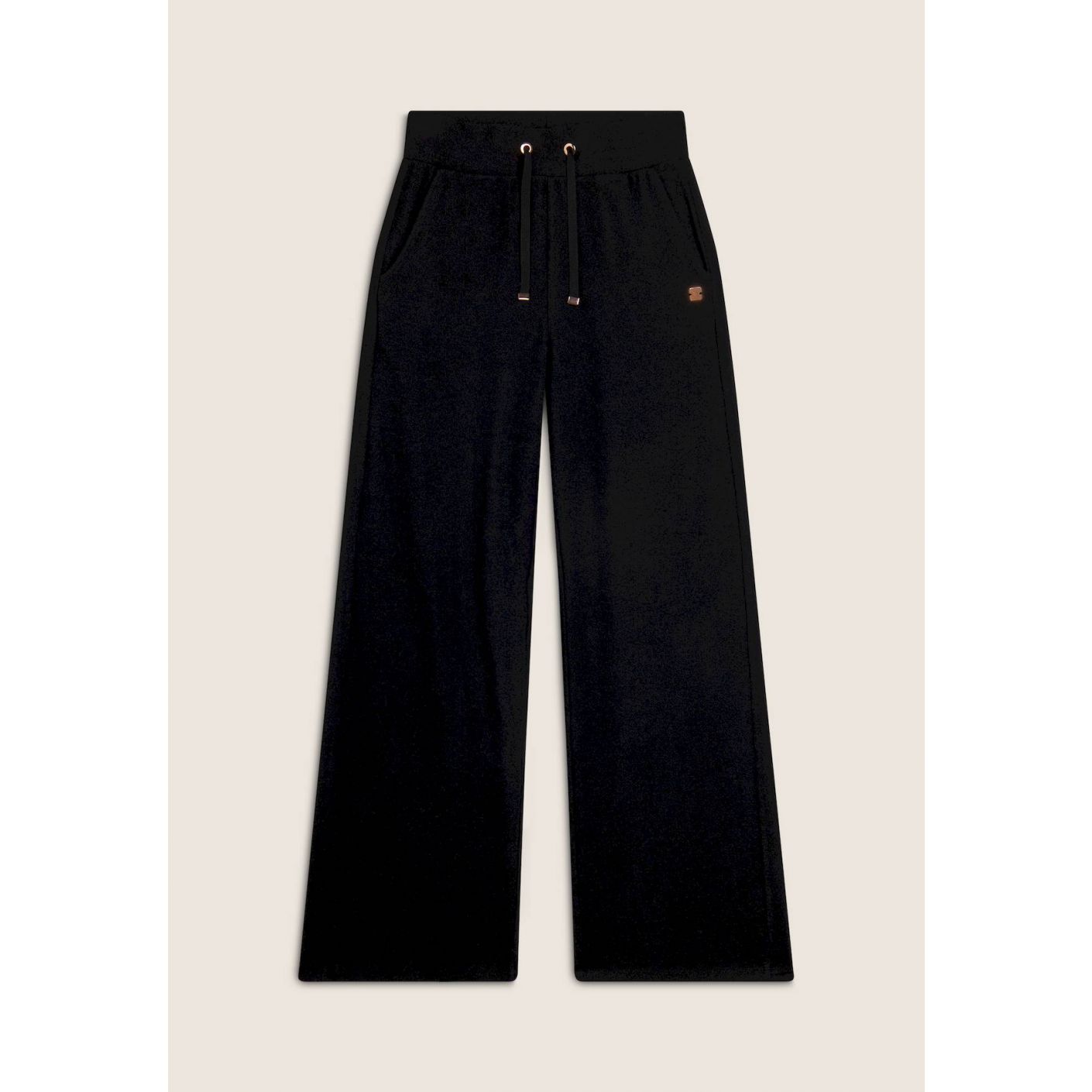 Freddy Wide leg trousers in viscose fleece with tricot effect