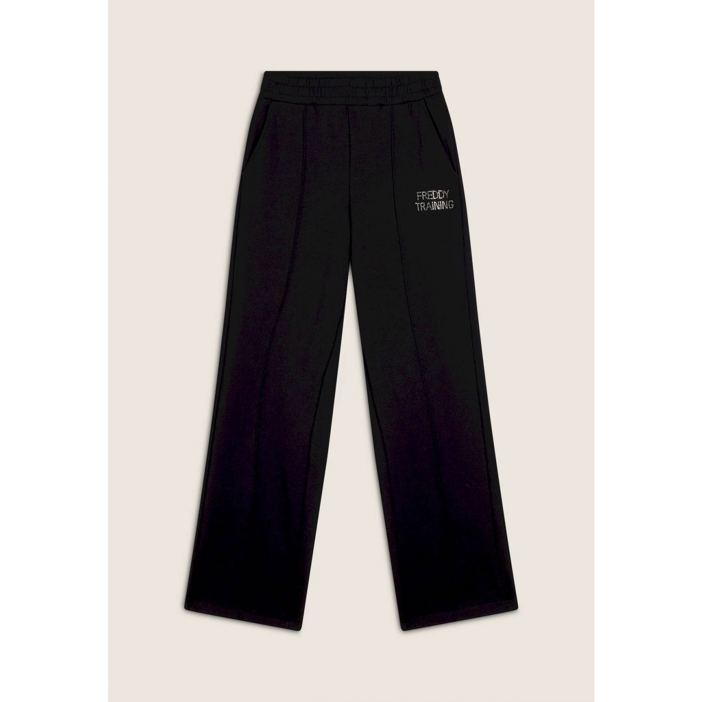 Freddy Pantalone donna comfort fit in felpa con impuntura centrale