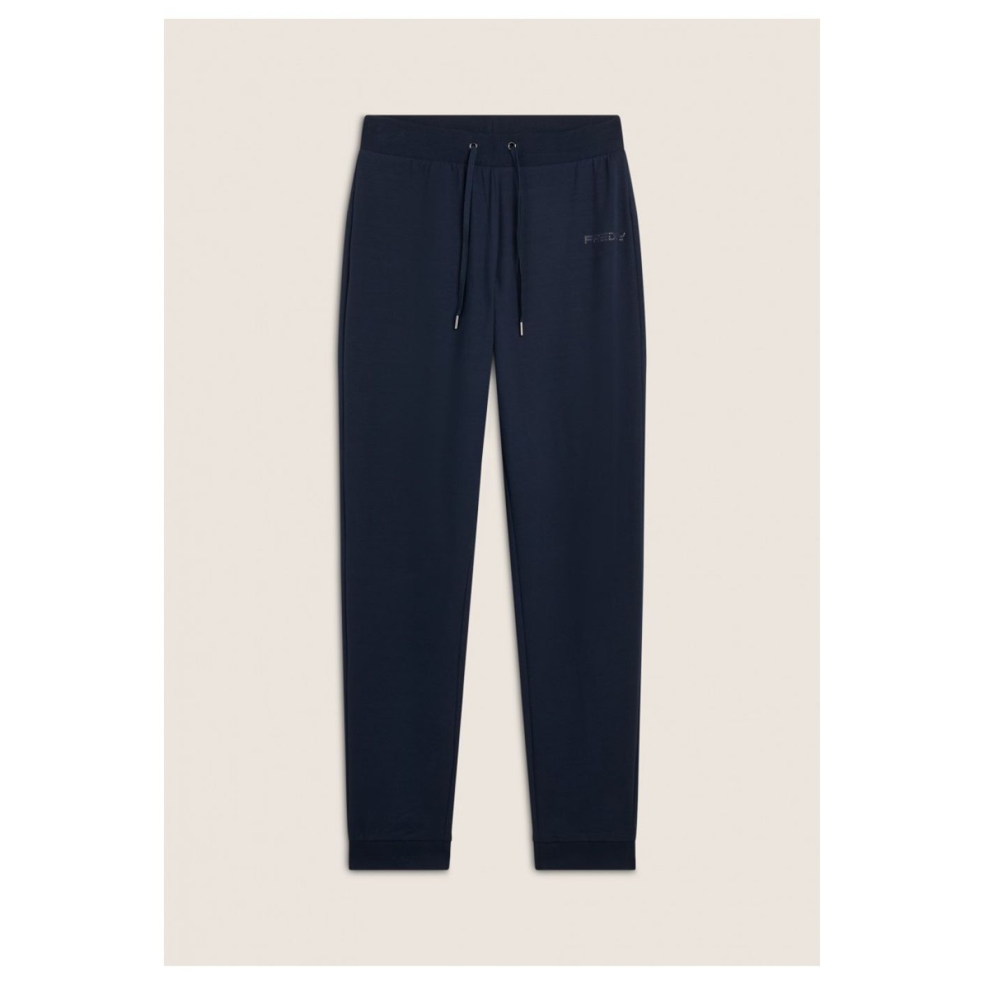 Freddy Women's Trousers in Brushed Fleece with Cuff Bottom Blue