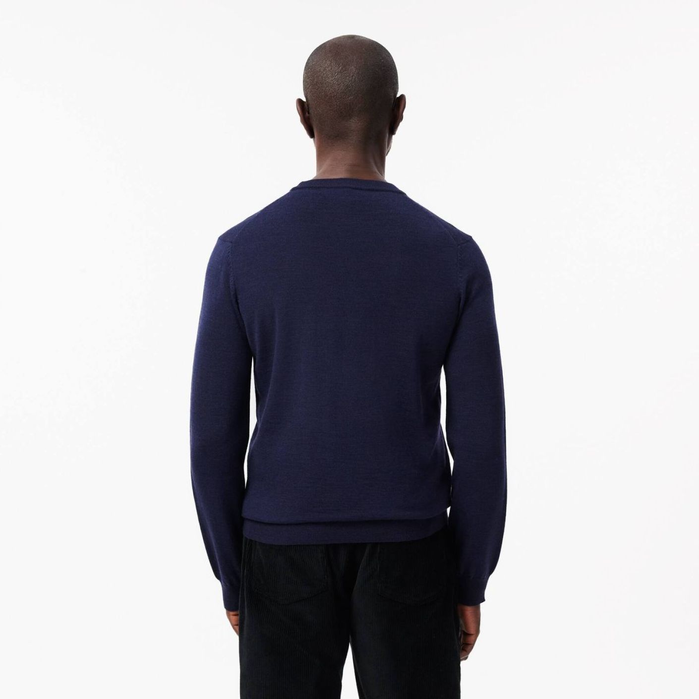Lacoste Pullover girocollo in lana Blu Navy da Uomo