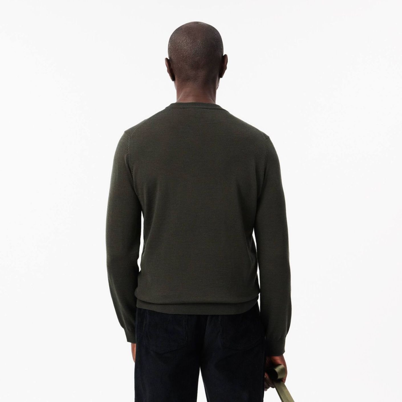 Lacoste Pullover girocollo in lana Verde da Uomo