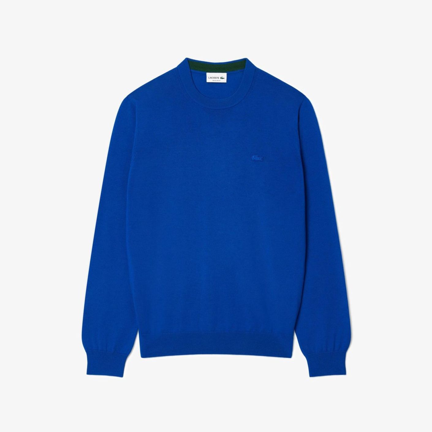 Lacoste Pullover da Uomo in lana Merino con Collo Rotondo Azzurro