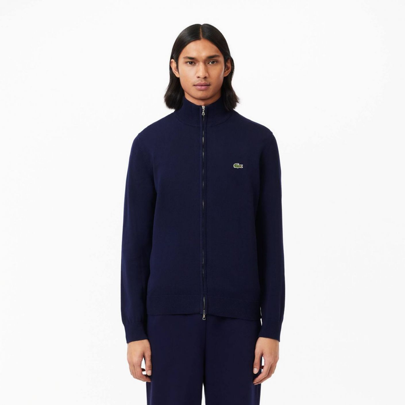 Lacoste Pullover a collo alto con zip Blu Navy da Uomo