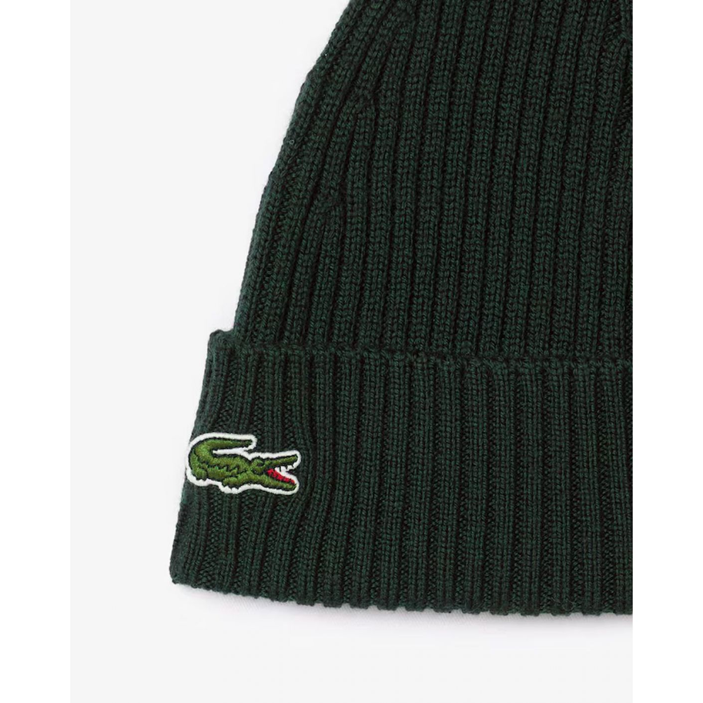 Lacoste Berretto in Lana Verde Cachi