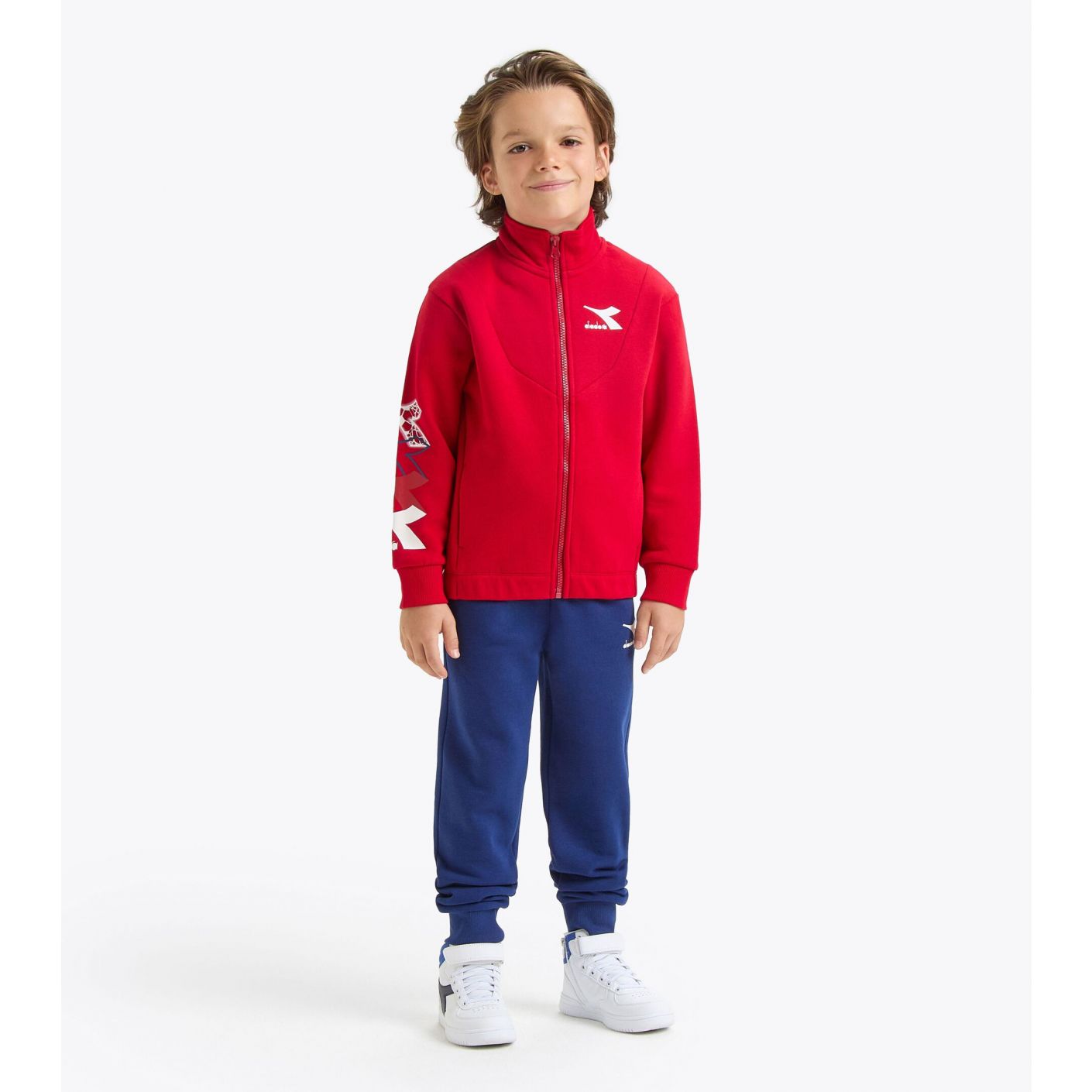 Diadora Tuta FZ Logo Junior Red Salsa