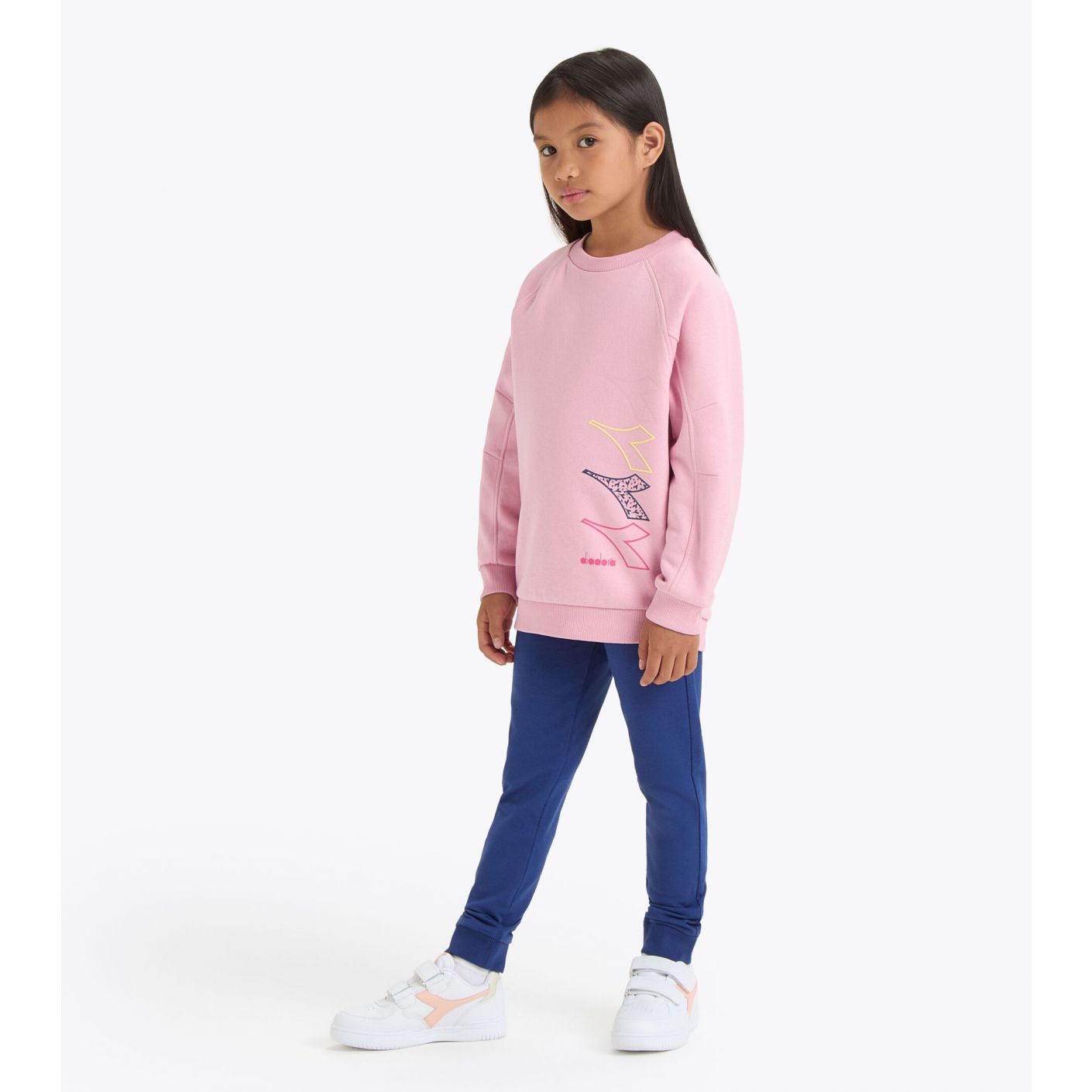 Diadora Tuta Logo Rosa Cammeo da Bambina