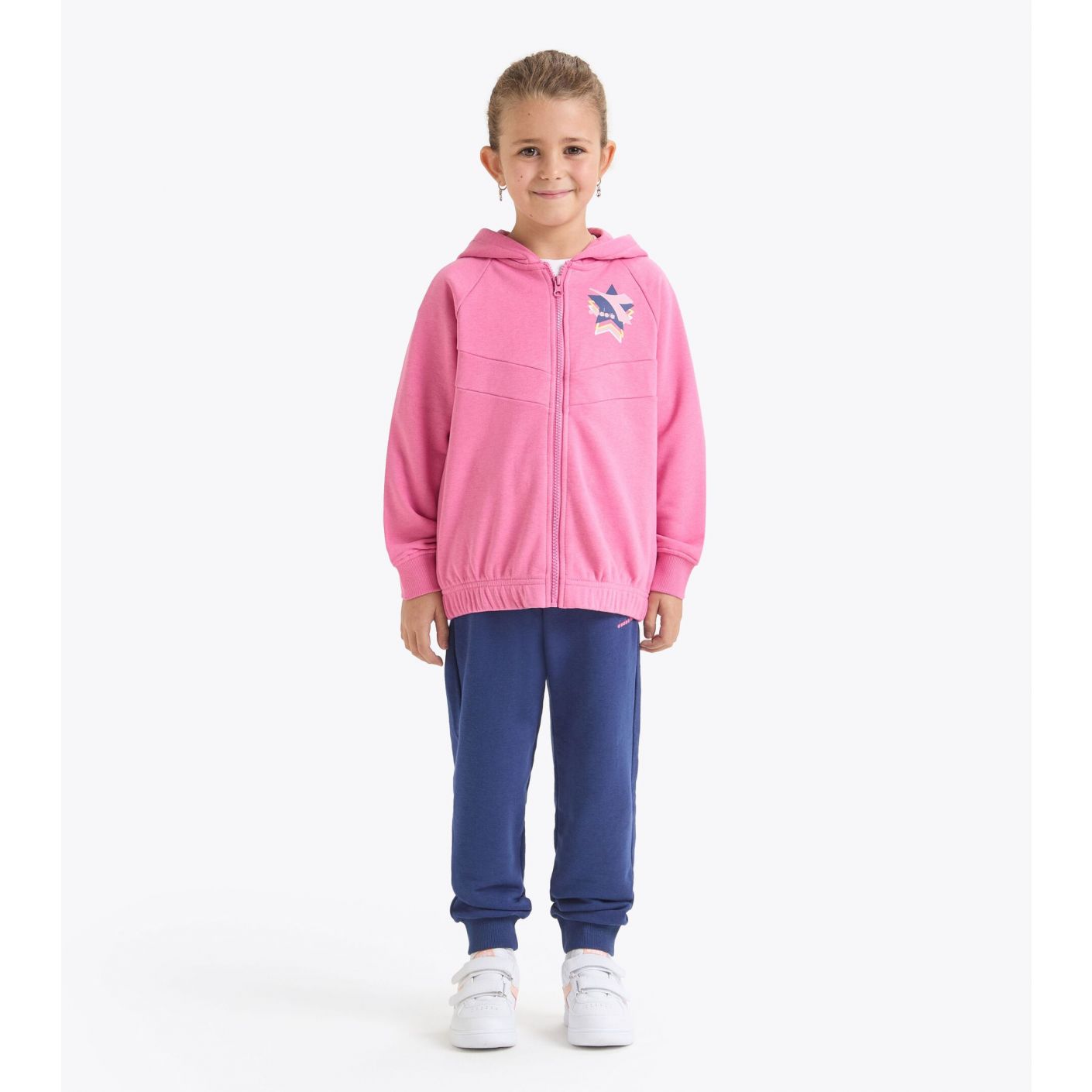 Diadora Tuta HD FZ Logo Rosa Chateau da Bambina