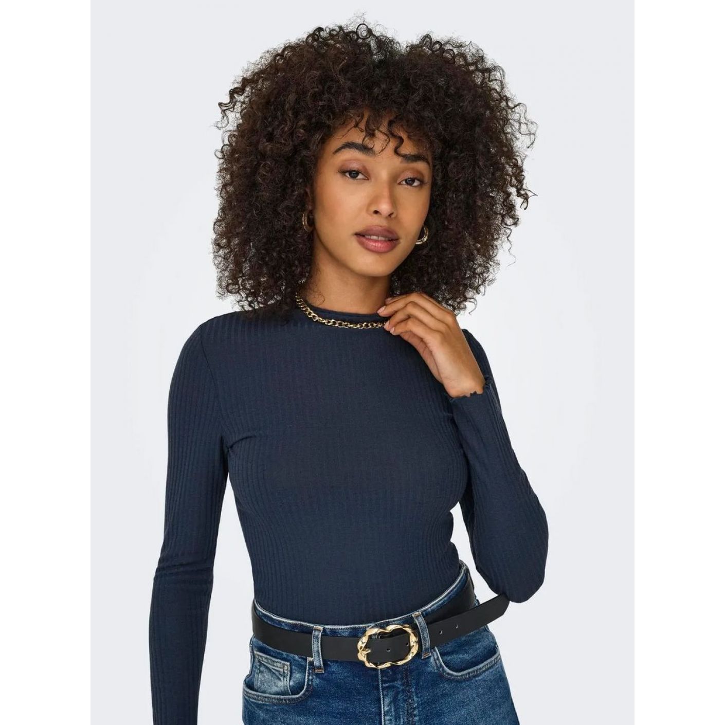 Only Onlemma Top a collo alto Ombre Blue Melange da Donna