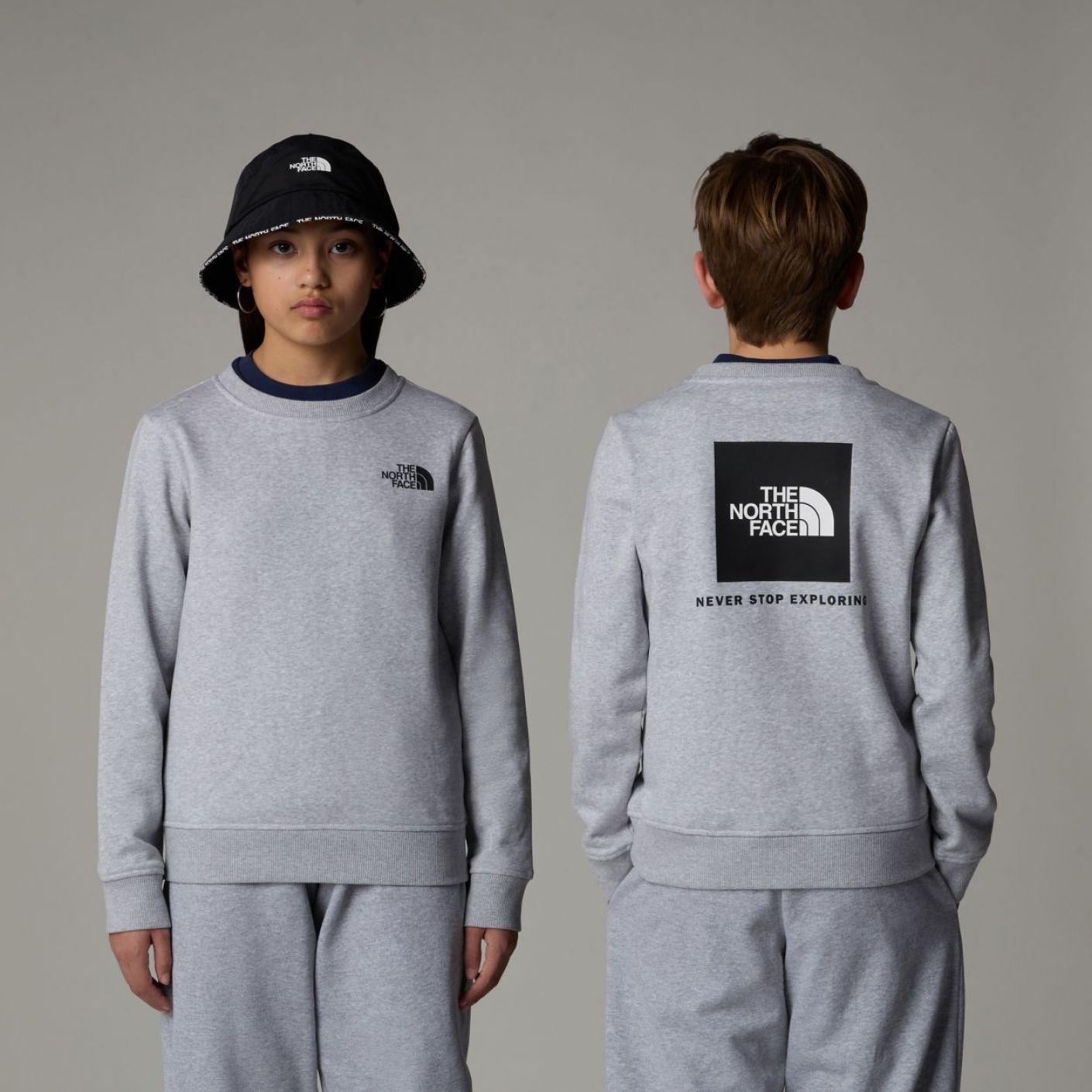 The North Face Teen Redbox Regular Crew Tnf Light Grey Heather Da Ragazzo