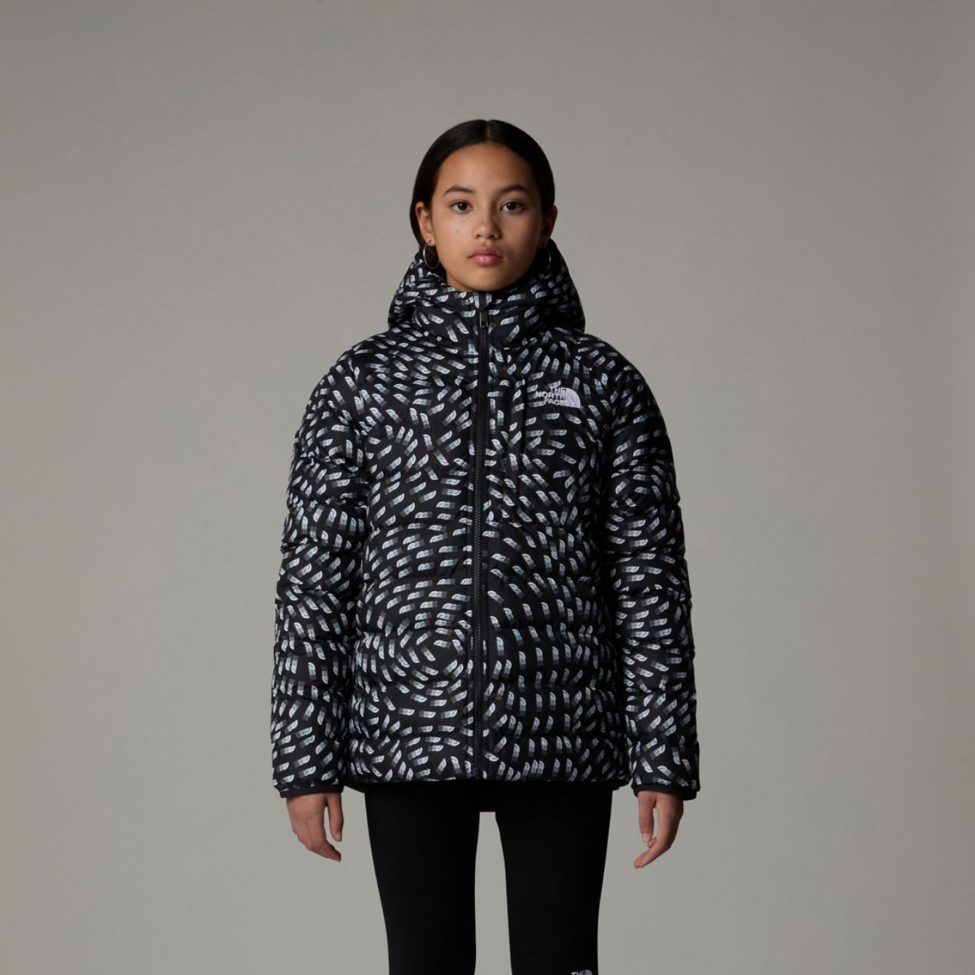 The North Face Reversible Perrito Hooded Jacket Tnf Black Vector Field Da Ragazza