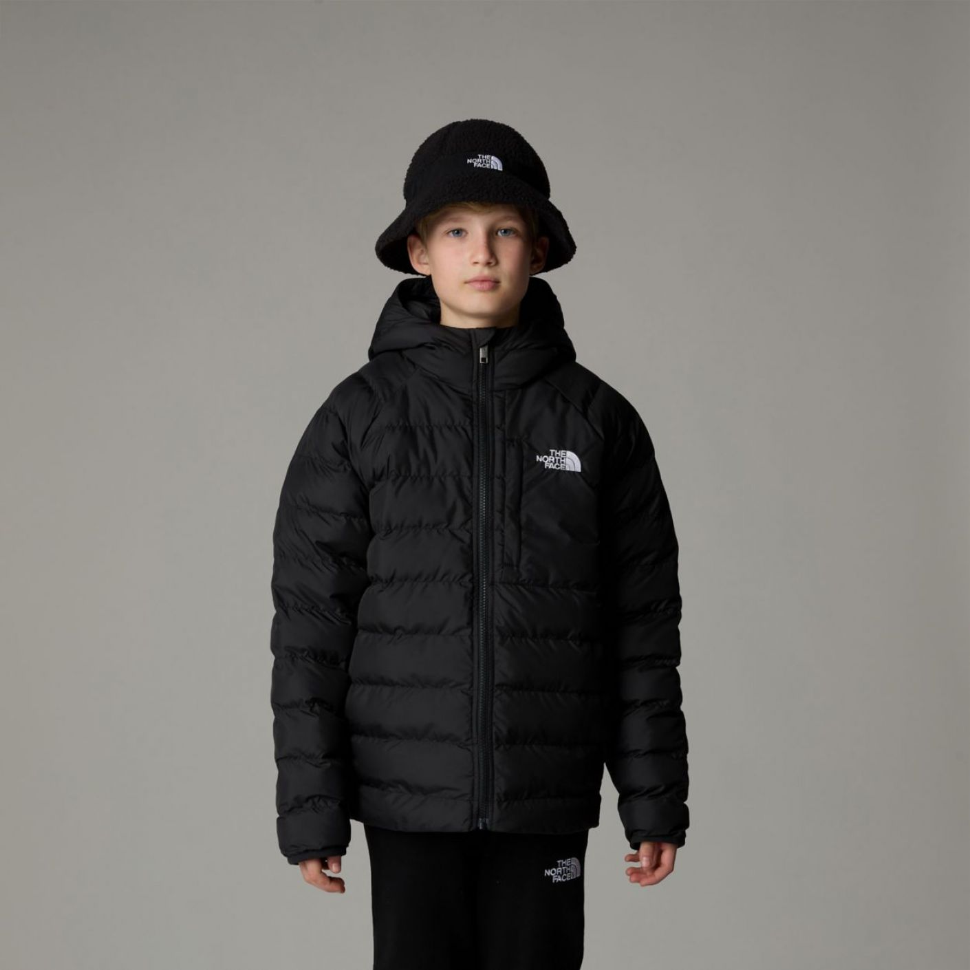 The North Face Reversible Perrito Hooded Jacket Tnf Black Da Ragazzo