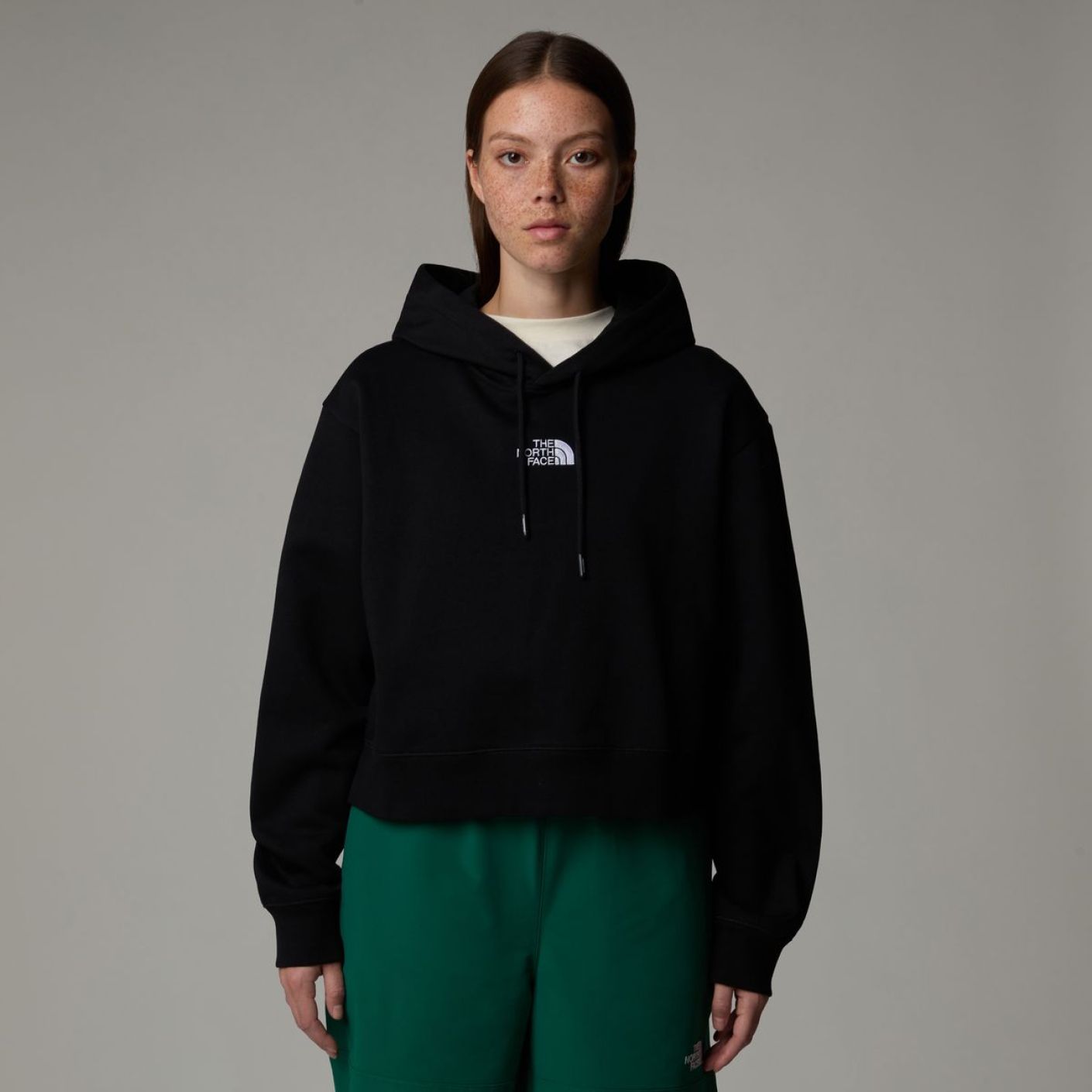 The North Face Essential Crop Hoodie Tnf Schwarz Damen