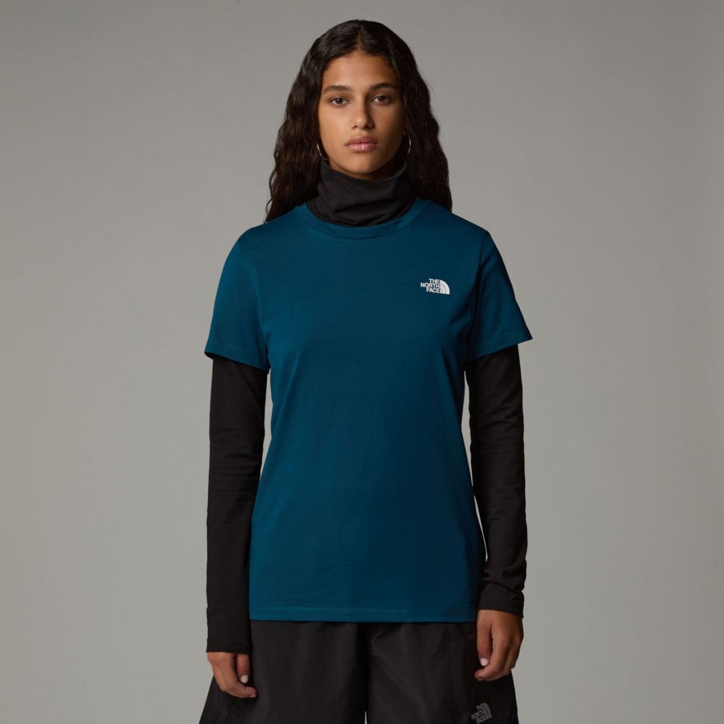 The North Face T-Shirt Simple Dome Slim Midnight Petrol Da Donna