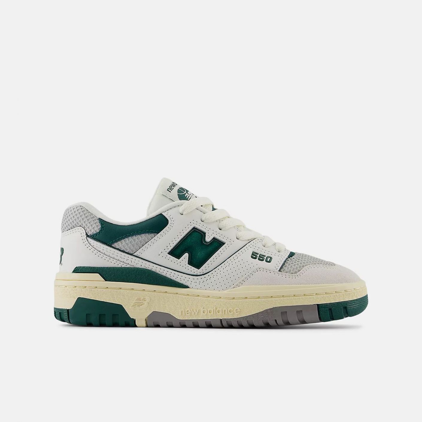 New Balance 550 Sea Salt/White/Marsh Green da Bambini