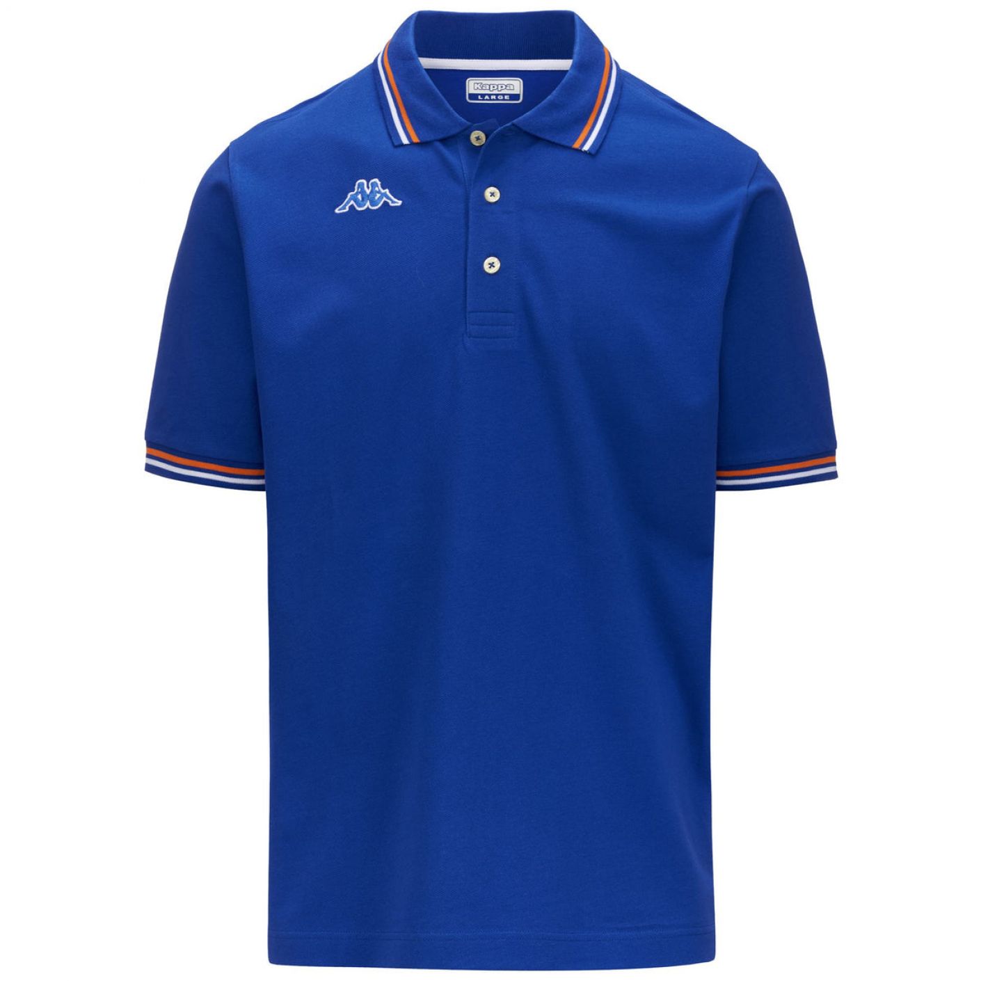 Kappa Polo Malta con Righino Blue Surf/White/Orange da Uomo