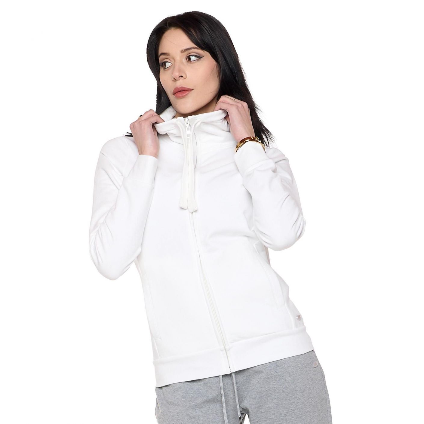 Leone Tuta Pearl con colletto e zip Off White/Grey Melange da Donna