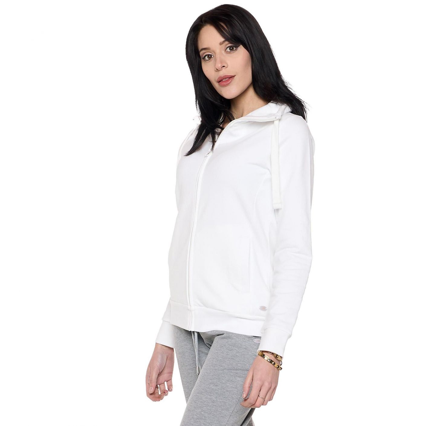 Leone Tuta Pearl con colletto e zip Off White/Grey Melange da Donna