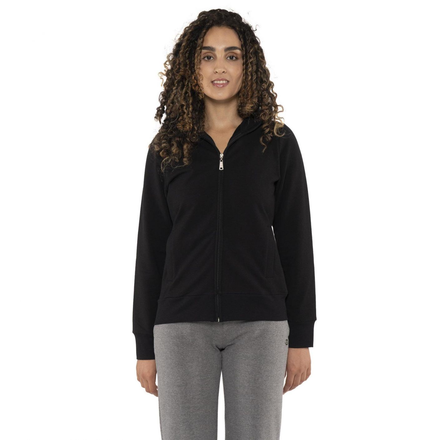 Leone Felpa Never Without full zip Black da Donna