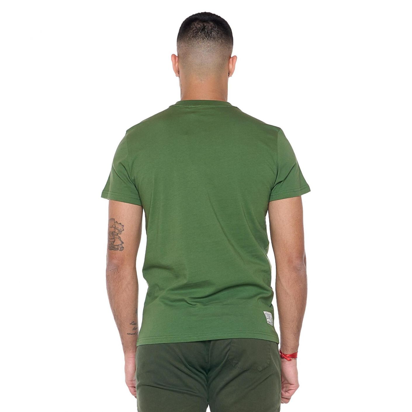 Leone T-Shirt Metropolitan teschio e guantoni Rifle Green da Uomo