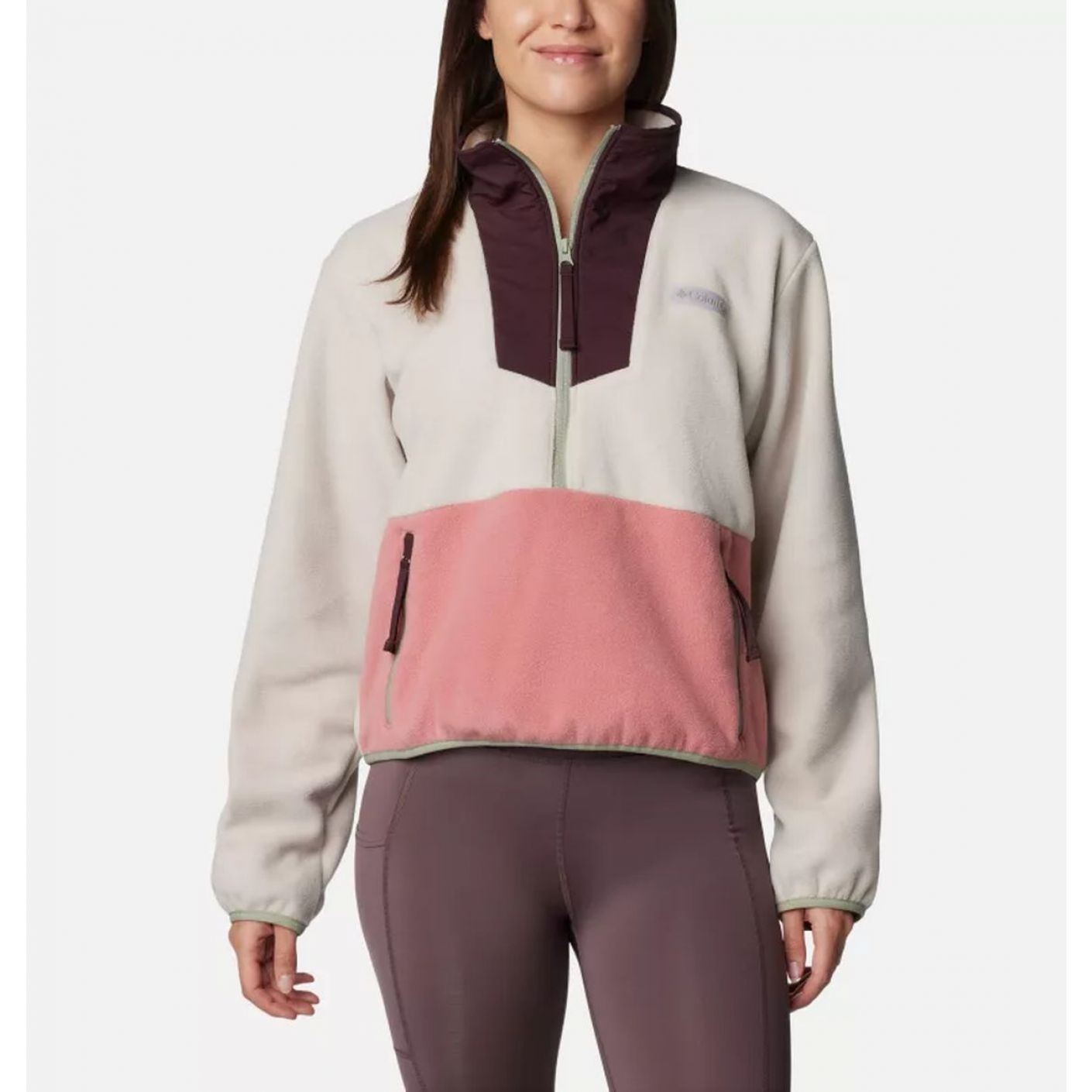 Columbia Pile Sequoia Grove 1/2 Zip Moonvista/Fig/Pink Dawn da Donna