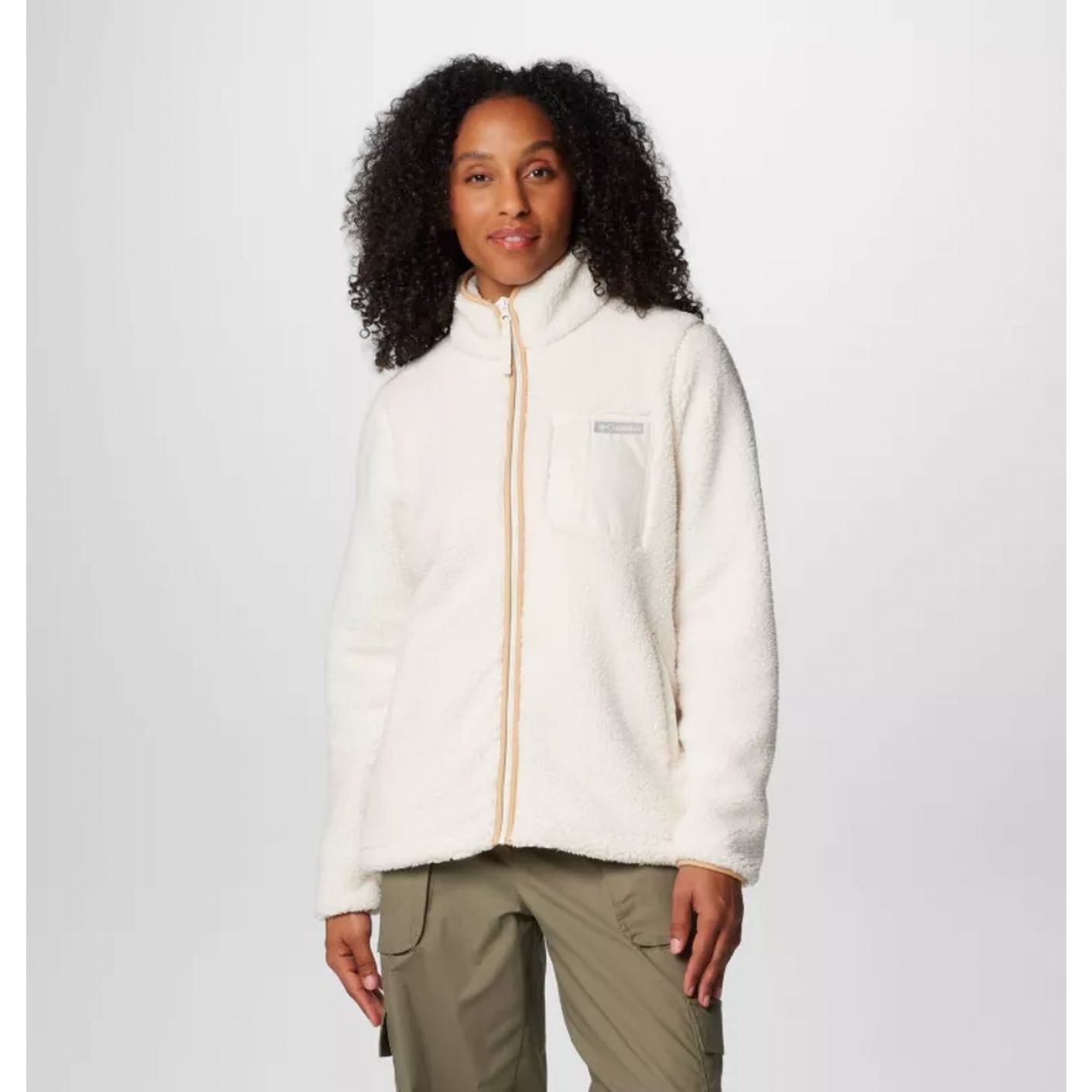 Columbia Giacca in Sherpa West Bend II Full Zip Chalk da Donna