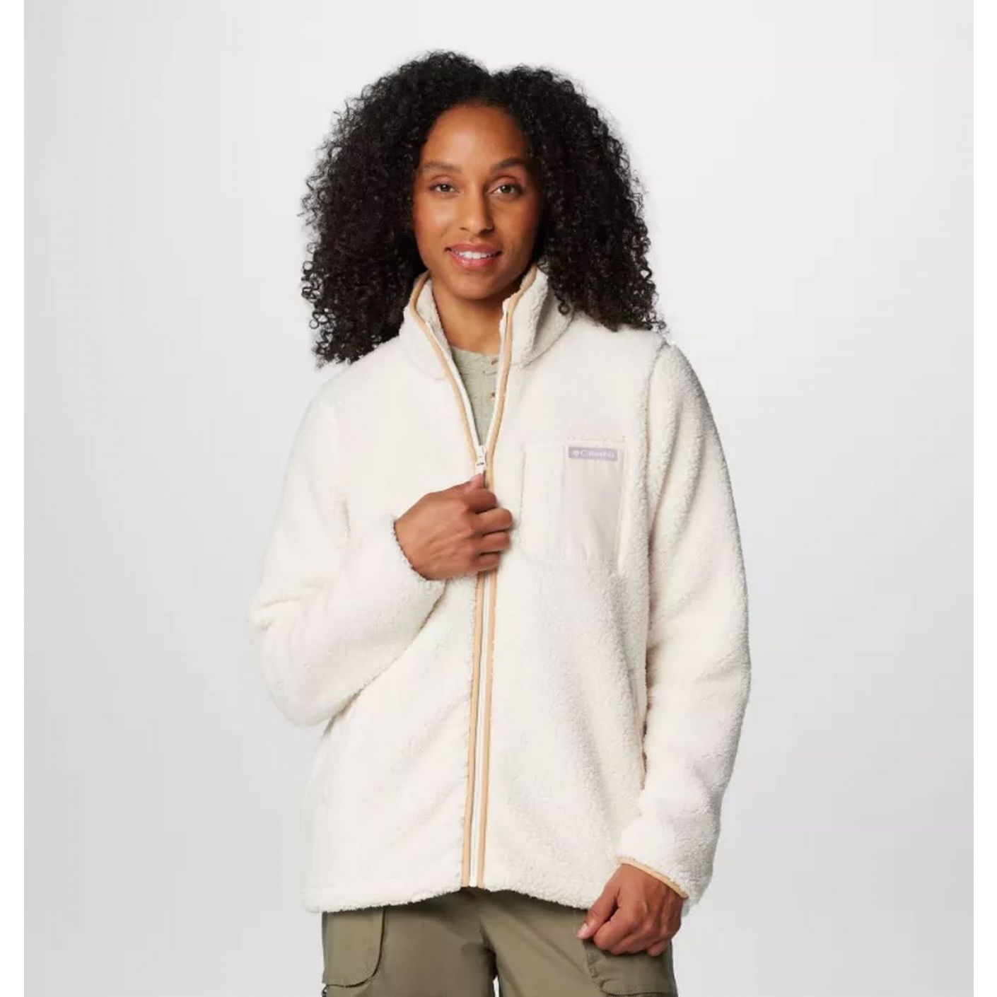 Columbia Giacca in Sherpa West Bend II Full Zip Chalk da Donna