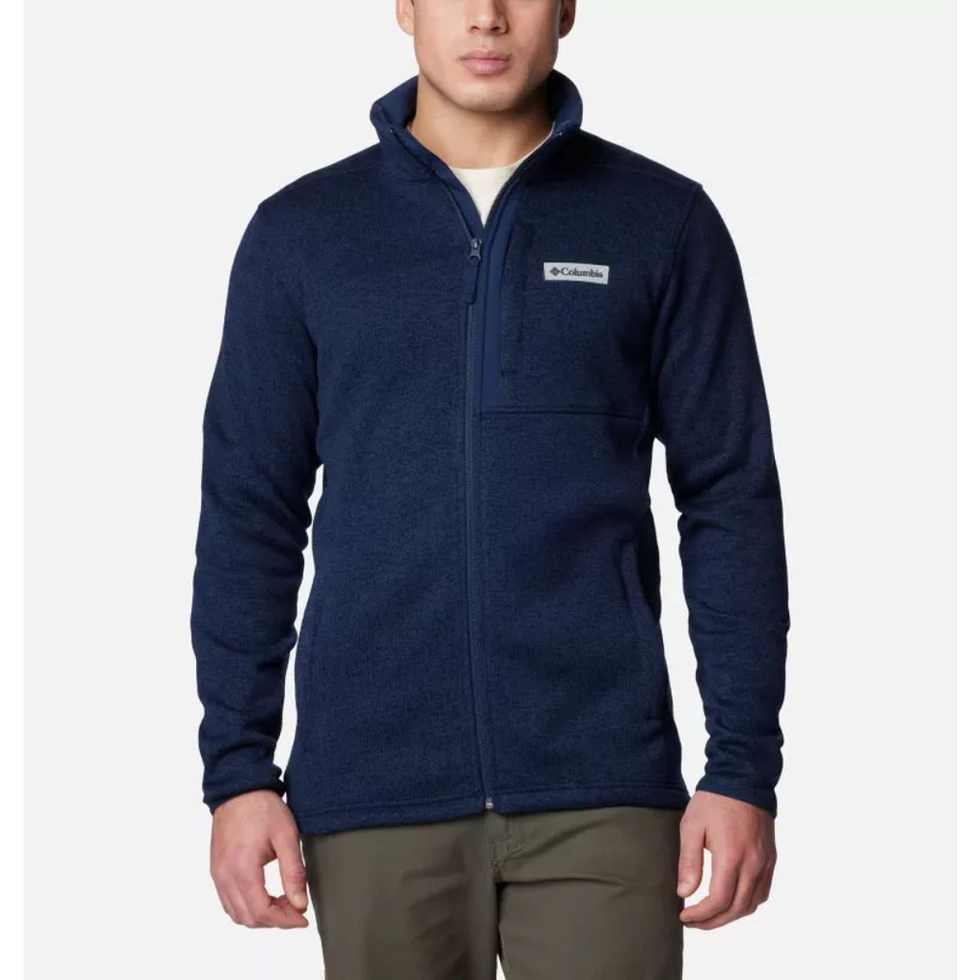 Columbia Fleece Jacket Sweater Weather Full Zip Collegiate Navy Heather for Men