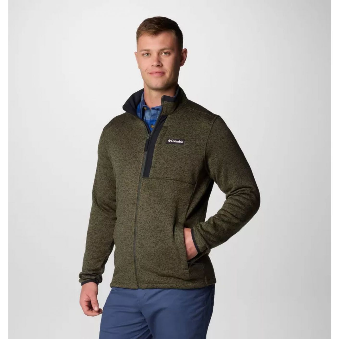 Columbia Giacca in pile Sweater Weather Full Zip Greenscape Heather da Uomo