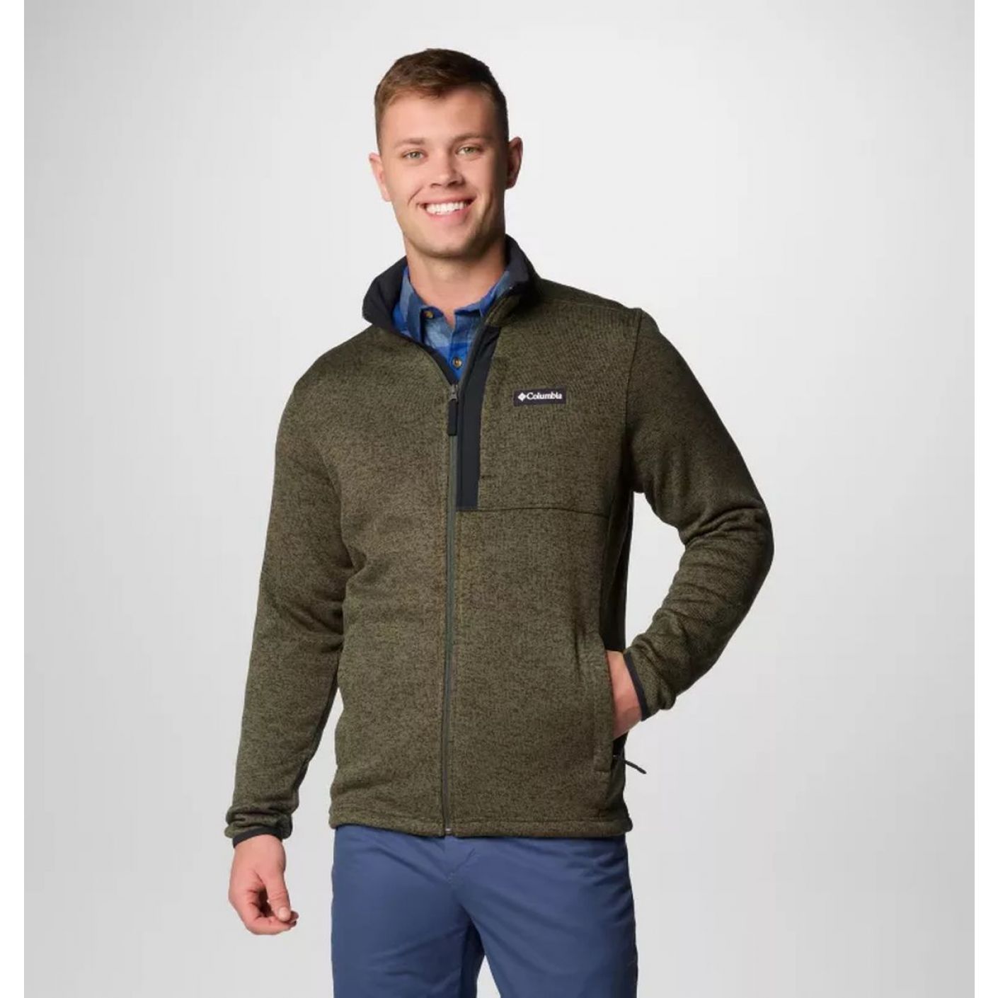 Columbia Giacca in pile Sweater Weather Full Zip Greenscape Heather da Uomo