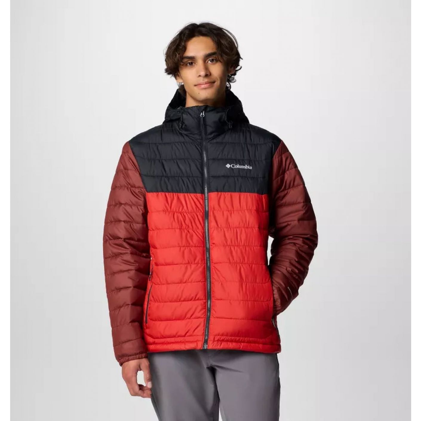 Columbia Powder Lite II Jacke für Herren, Sail Red/Black/Spice