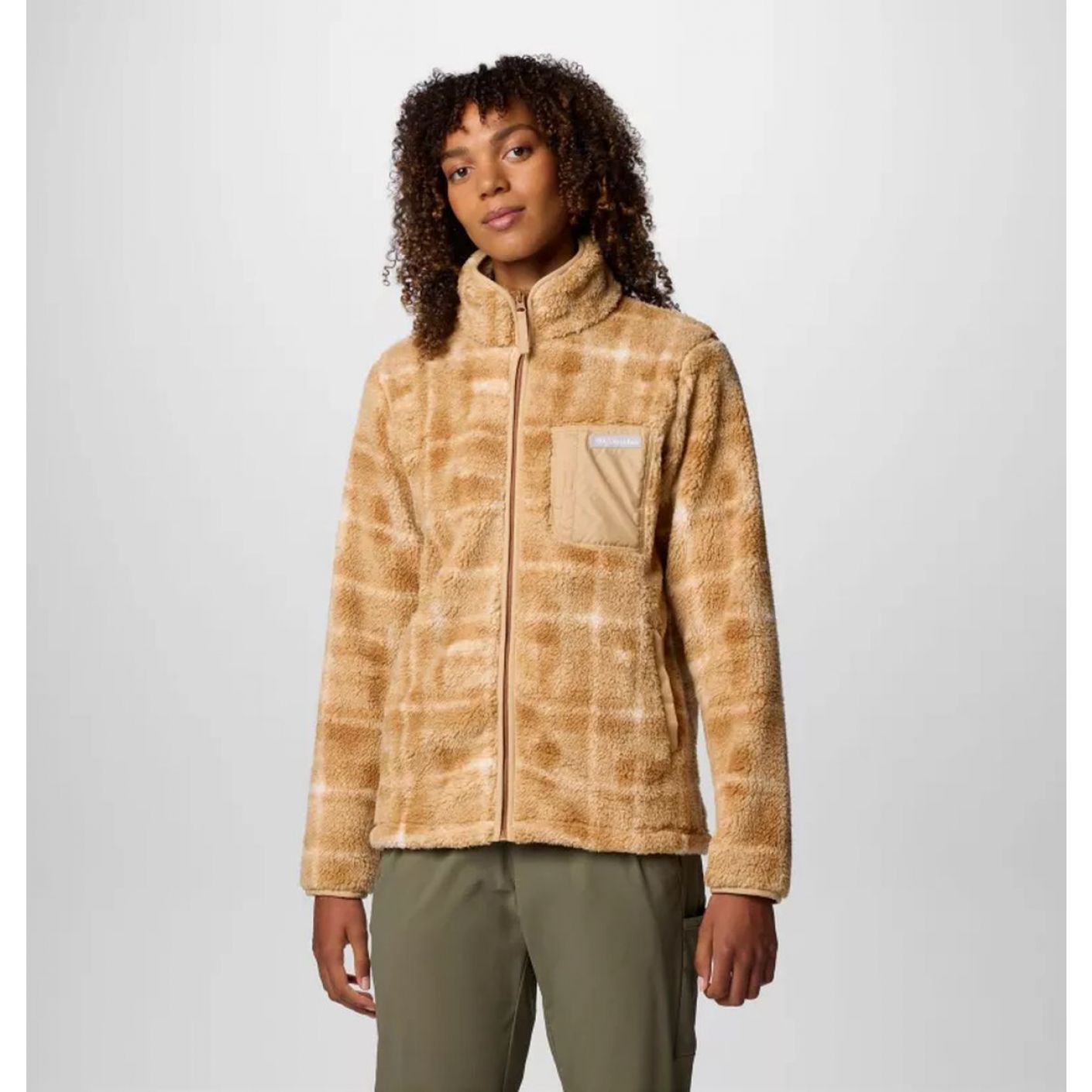 Columbia Camicia Sherpa West Bend II stampata full zip Camel Brown Omblur da Donna