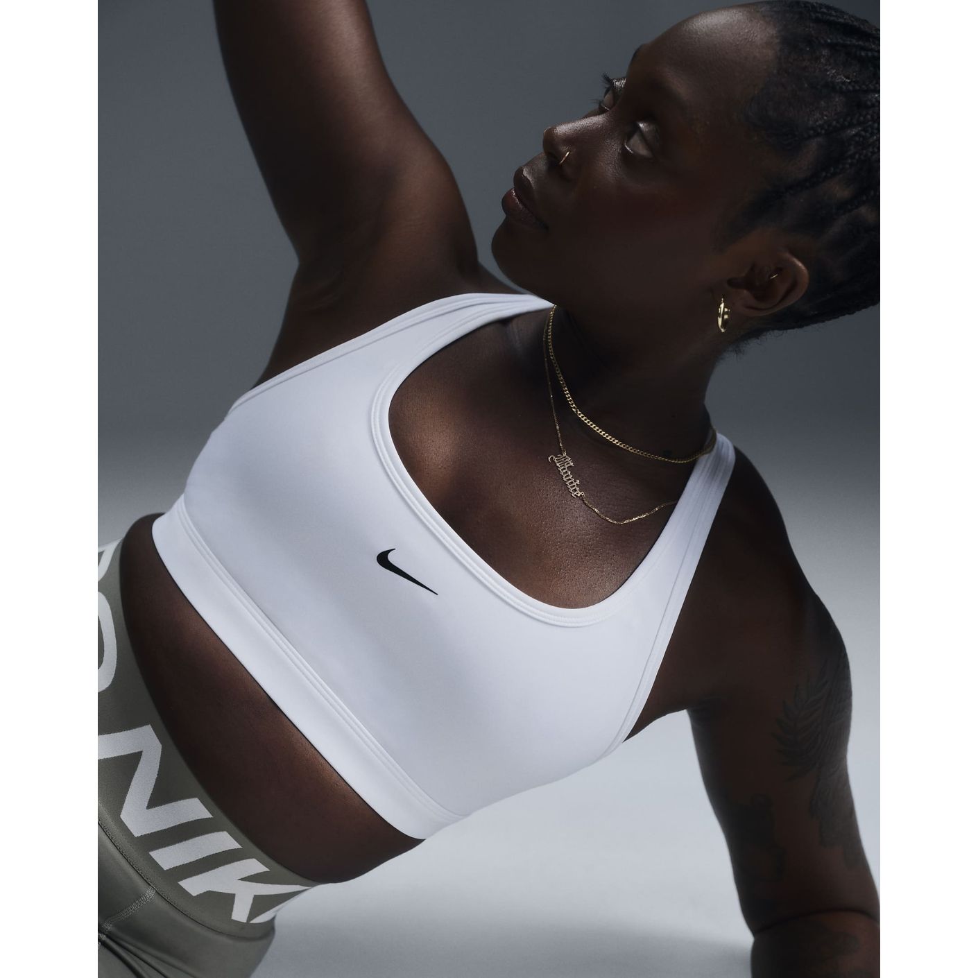 Nike Swoosh Light Support Bra Ungepolstert – Damen Weiß/Schwarz