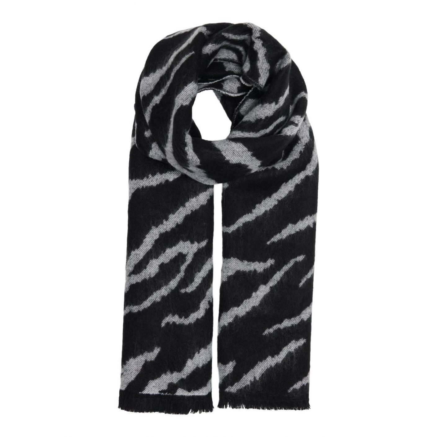 Only Onlkathrine Animal Schwarzer Schal für Damen