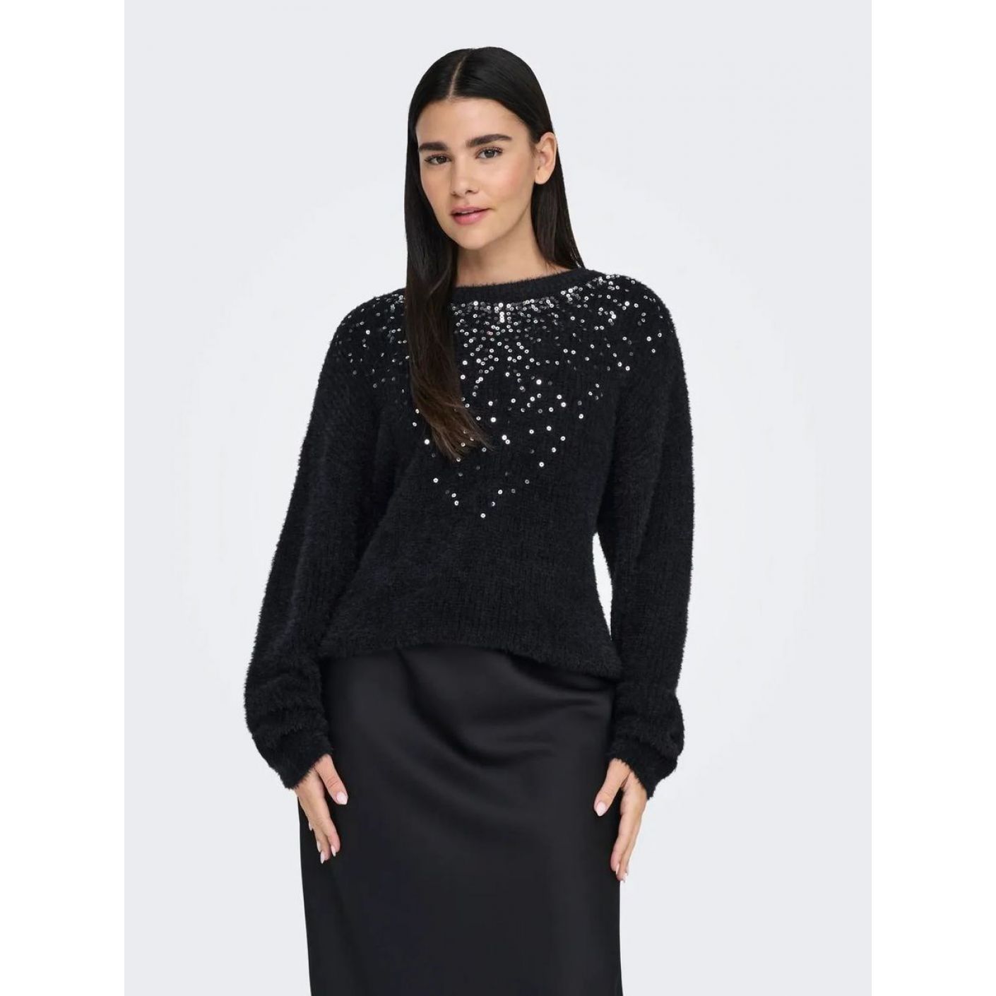 Only Maglia Onlclaris con strass Black da Donna