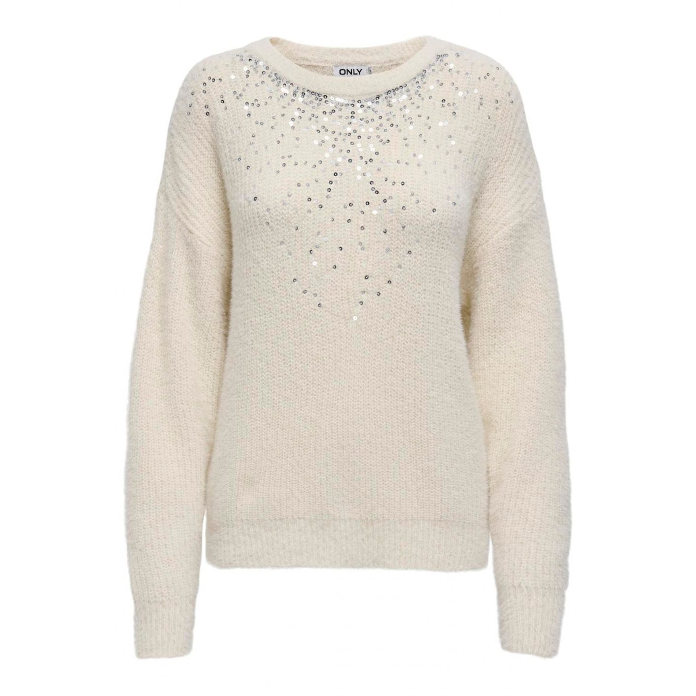 Only Maglia Onlclaris con strass Birch da Donna