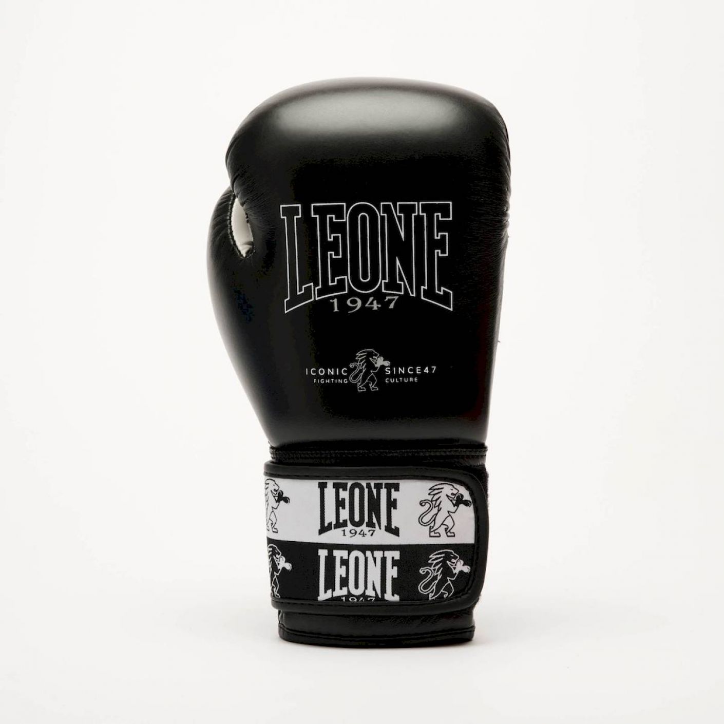 Leone Iconic Black Boxing Gloves Leather Back