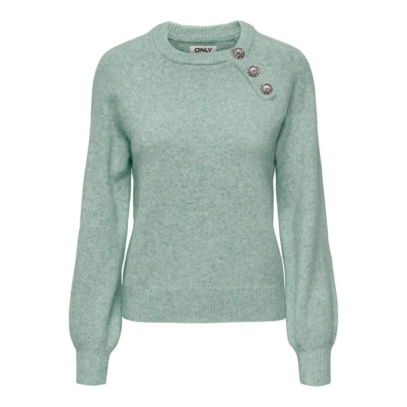 Only Maglia girocollo Onllauren Aqua Gray da Donna