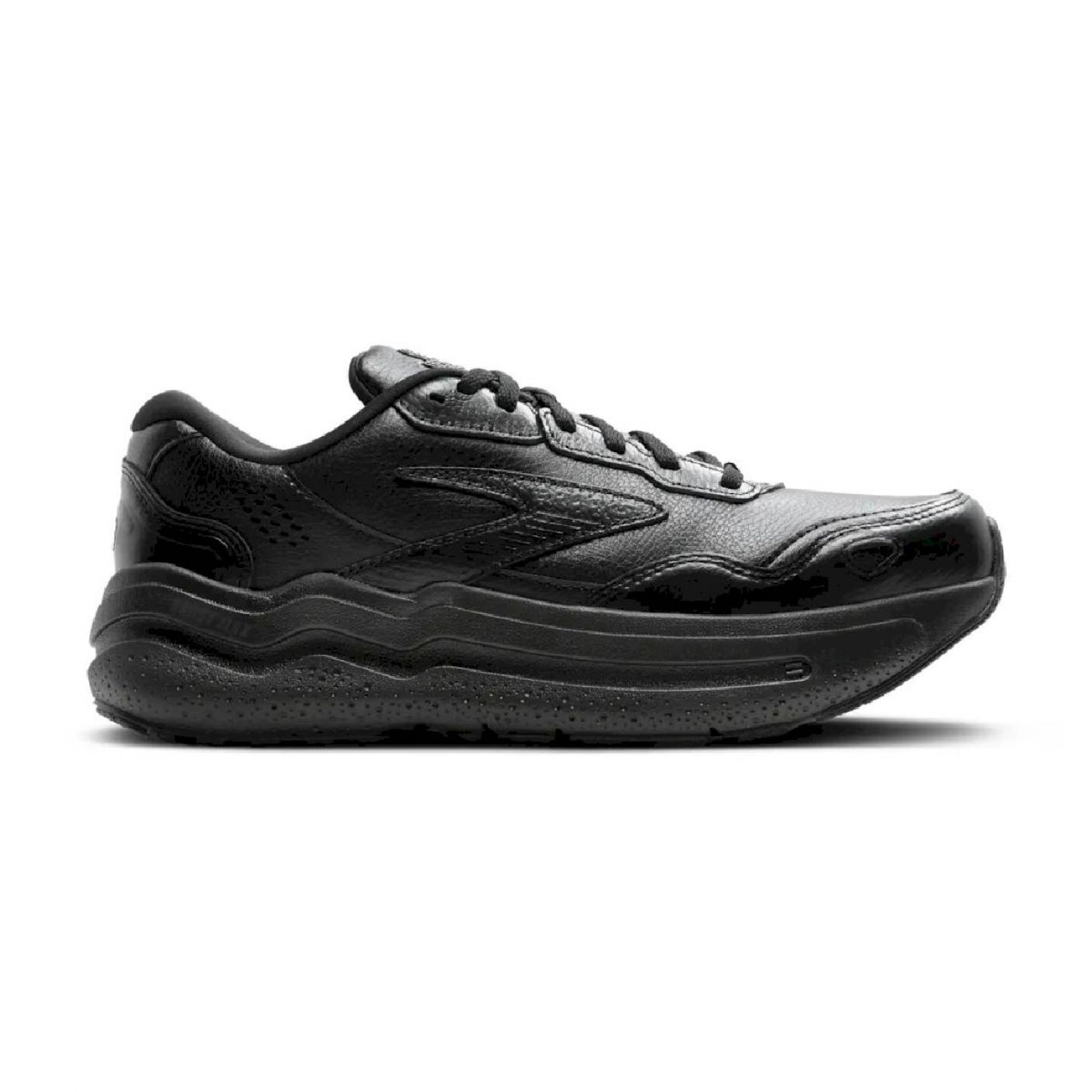 Brooks Ghost Max Black/Black in Pelle da Donna