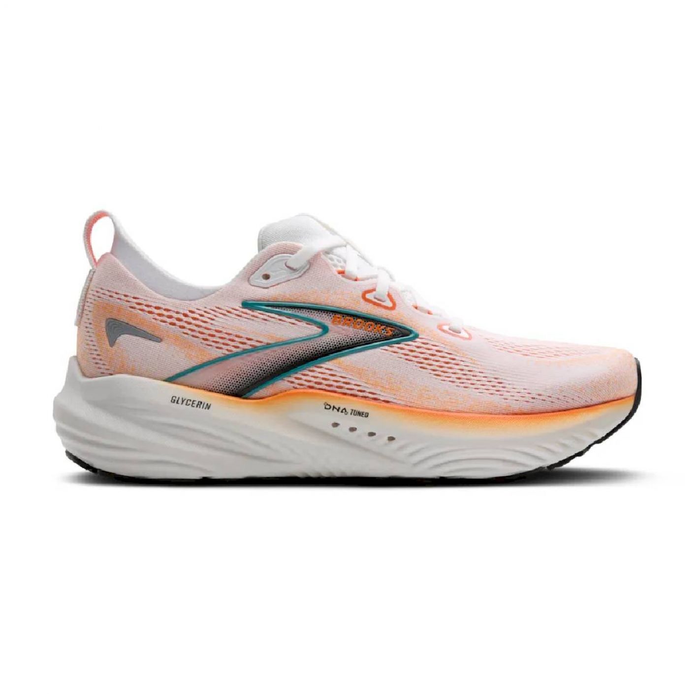 Brooks Glycerin 22 White/Orange/Green Blue Slate da Uomo