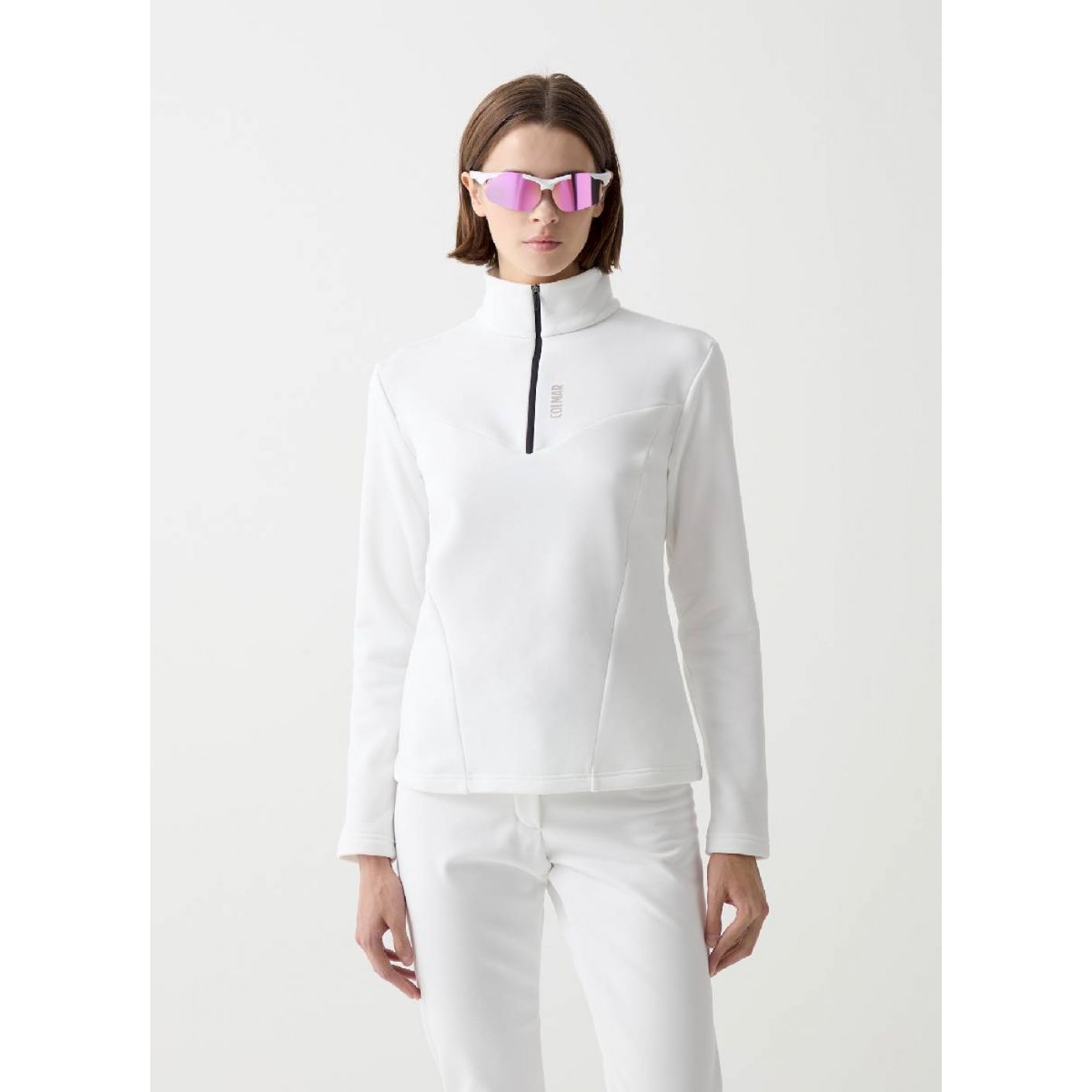 Colmar Maglia Sottogiacca Stretch Mezza Zip Bianco da Donna