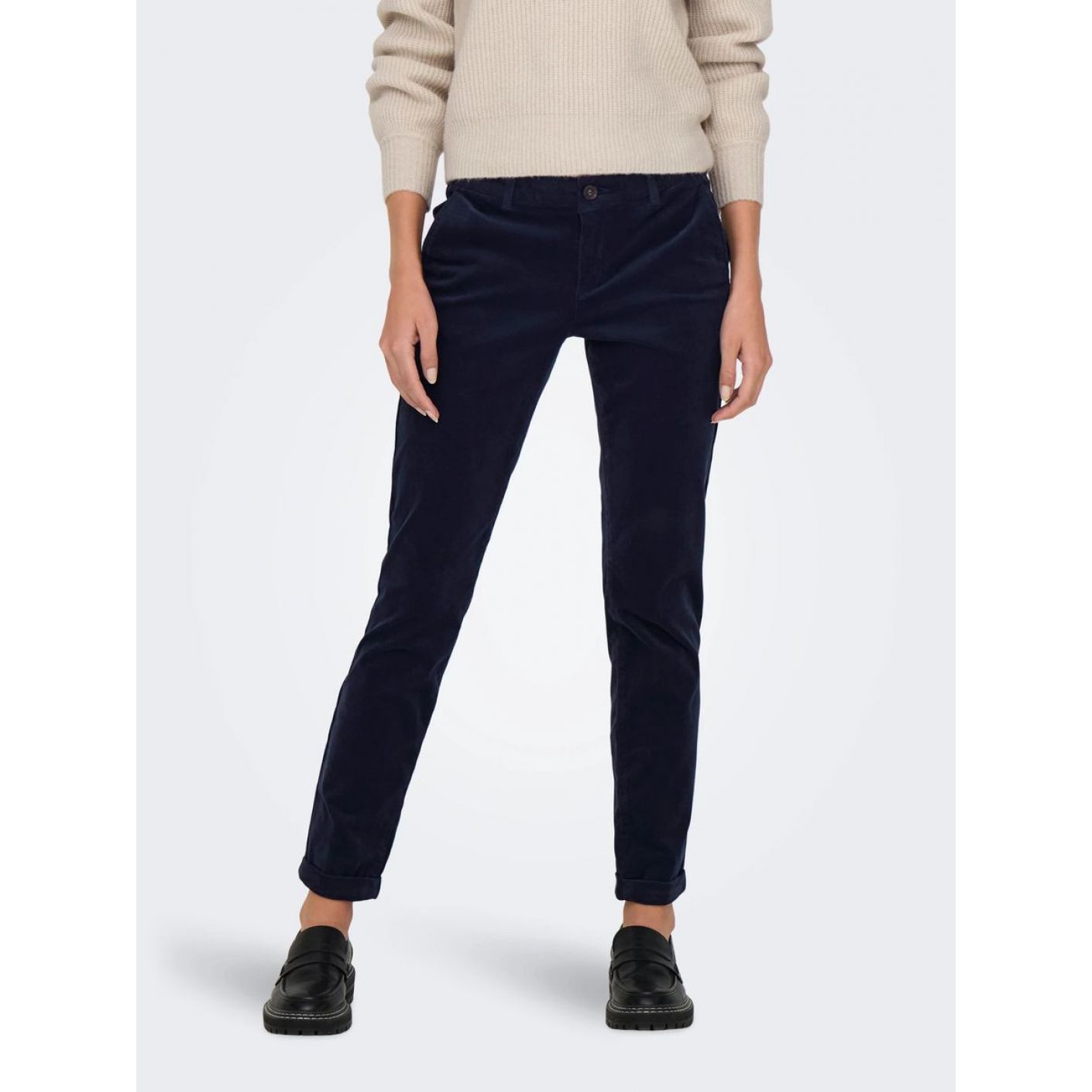 Only Damen Onlbiana Regular Fit Chinohose in Blau/Nachthimmel