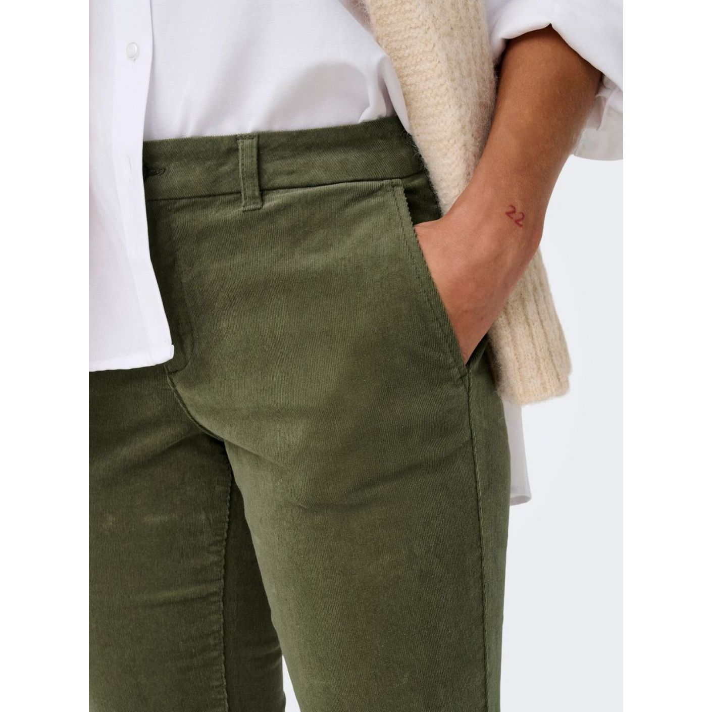 Only Pantaloni Chino Onlbiana regular fit Green/Kalamata da Donna