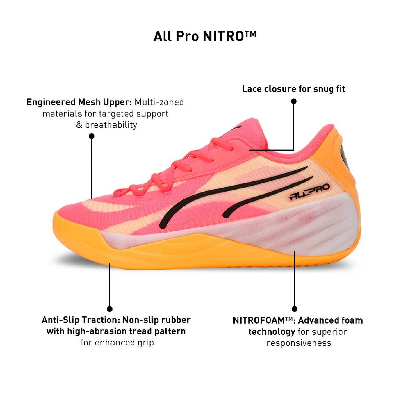 Puma All Pro Nitro 2 Sunset Glow/Sun Stream/Black da Uomo