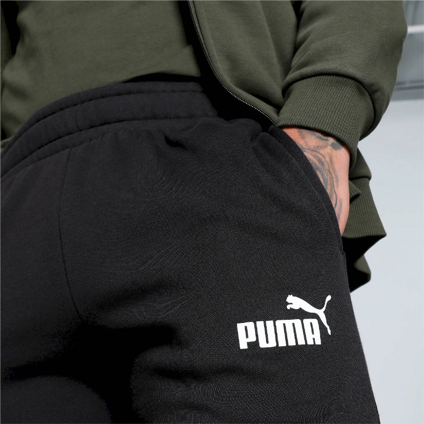 Puma Tuta Clean fleece Verde Militare da Uomo