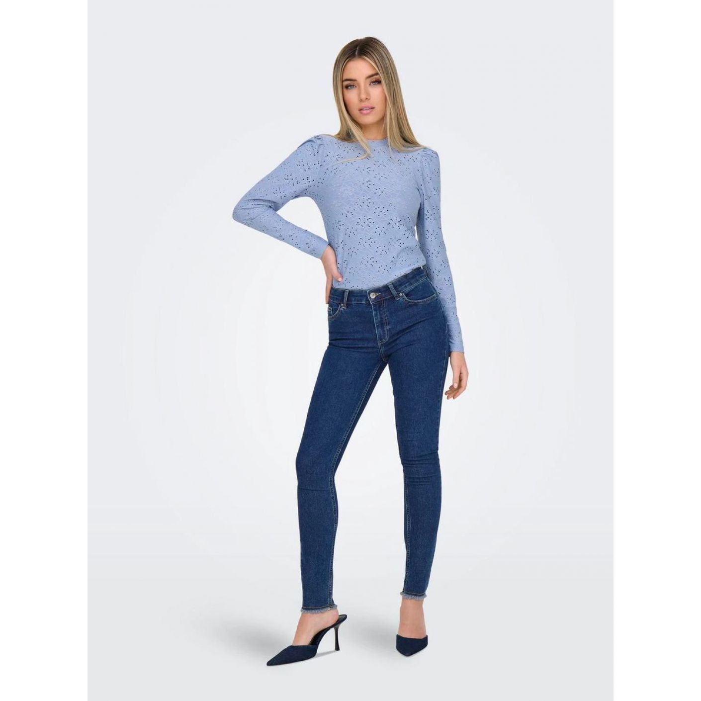 Only Jeans Onlhush skinny fit a vita media Dark Blue da Donna