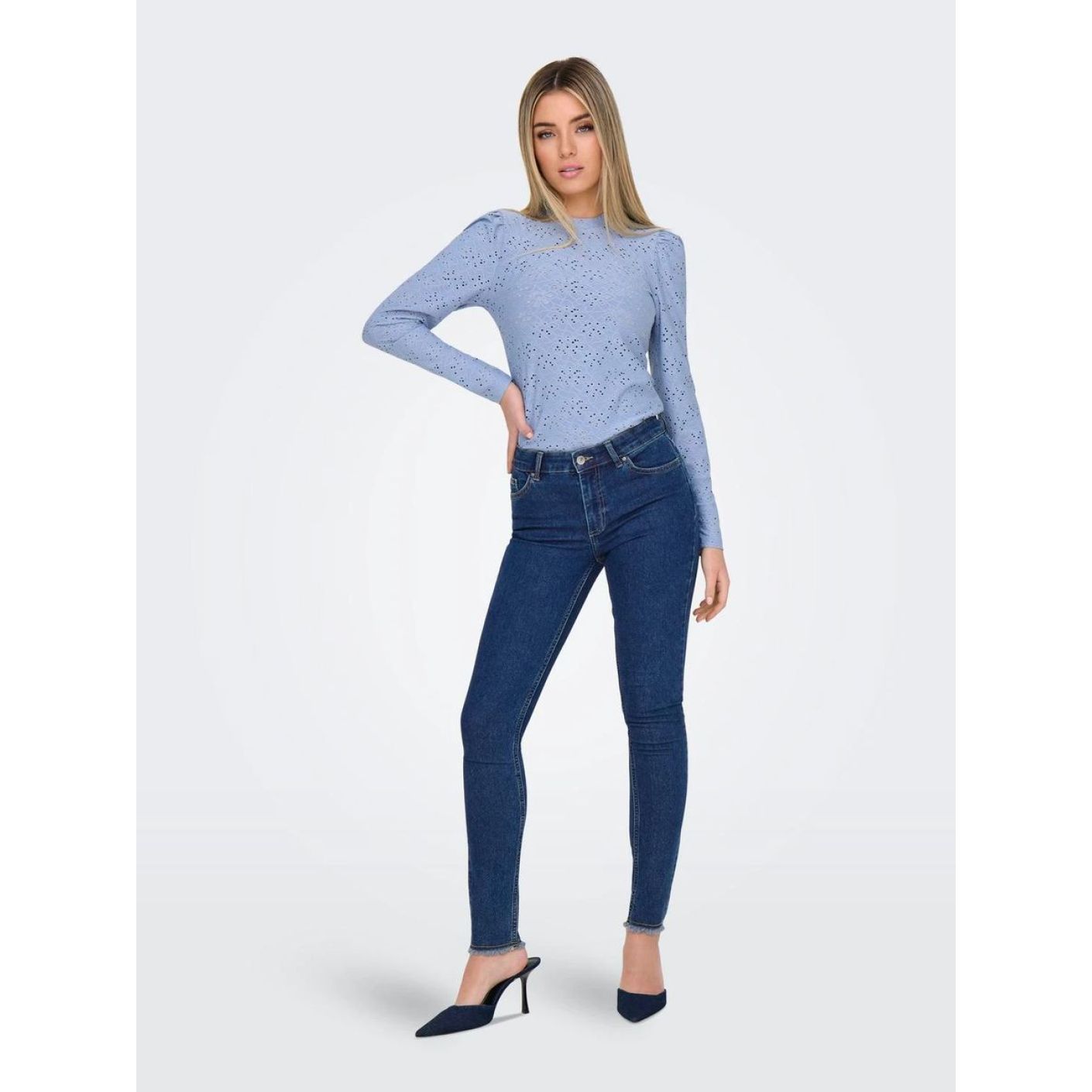 Only Jeans Onlhush Skinny Fit mit mittlerer Taille Dunkelblau für Damen