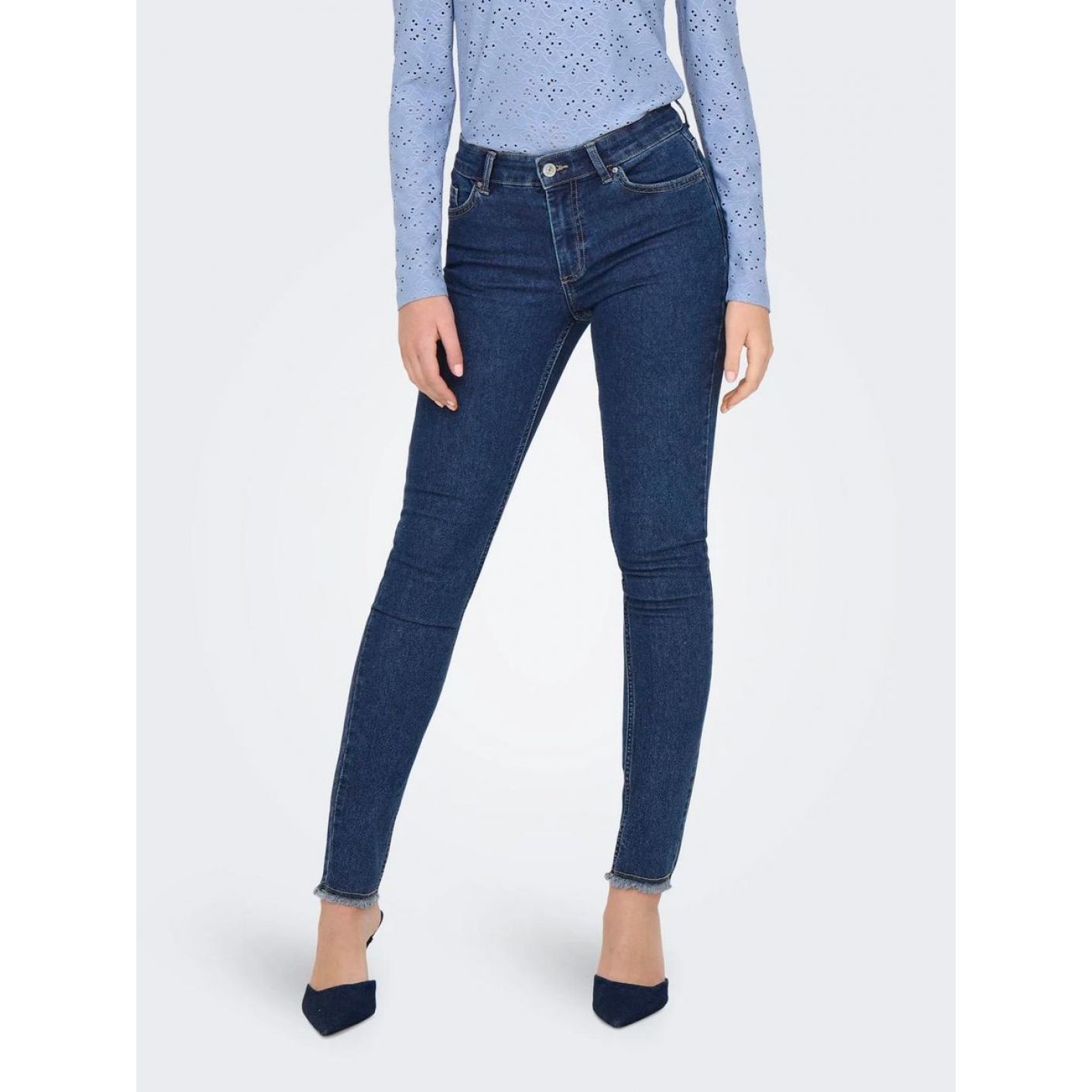 Only Jeans Onlhush Skinny Fit mit mittlerer Taille Dunkelblau für Damen
