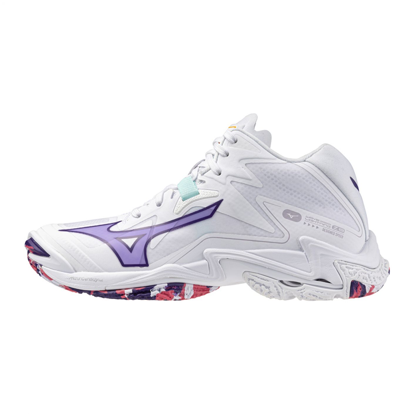 Mizuno Wave Lightning Z8 Mid White/Violet Indigo/Camellia Rose da Donna